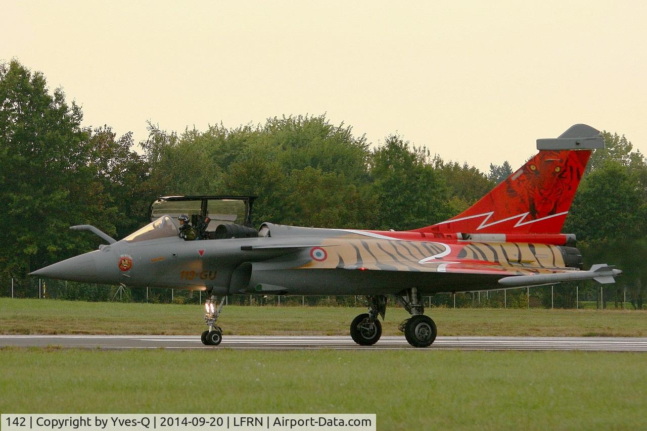 142, 2013 Dassault Rafale C C/N 142, French Air Force Dassault Rafale C Nato Tiger Meet 2014, Taxiing after display, Rennes-St Jacques airport (LFRN-RNS) Air show 2014