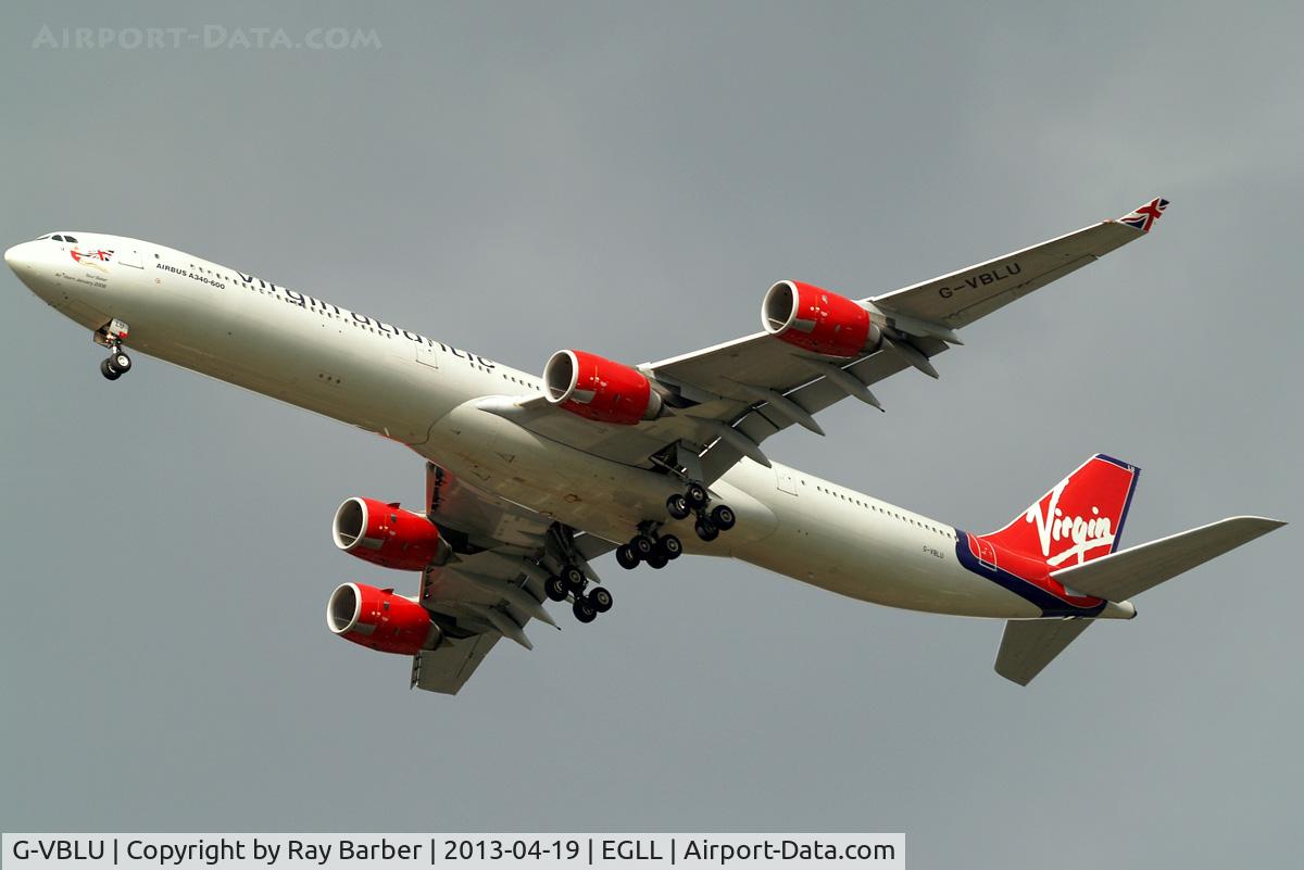 G-VBLU, 2006 Airbus A340-642 C/N 723, Airbus A340-642 [723] (Virgin Atlantic) Home~G 19/04/2013. On approach 27R.
