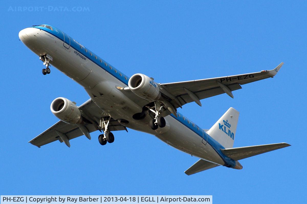PH-EZG, 2009 Embraer 190LR (ERJ-190-100LR) C/N 19000315, Embraer Emb-190-100LR [19000315] (KLM cityhopper) Home~G 18/04/2013. On approach 27R.