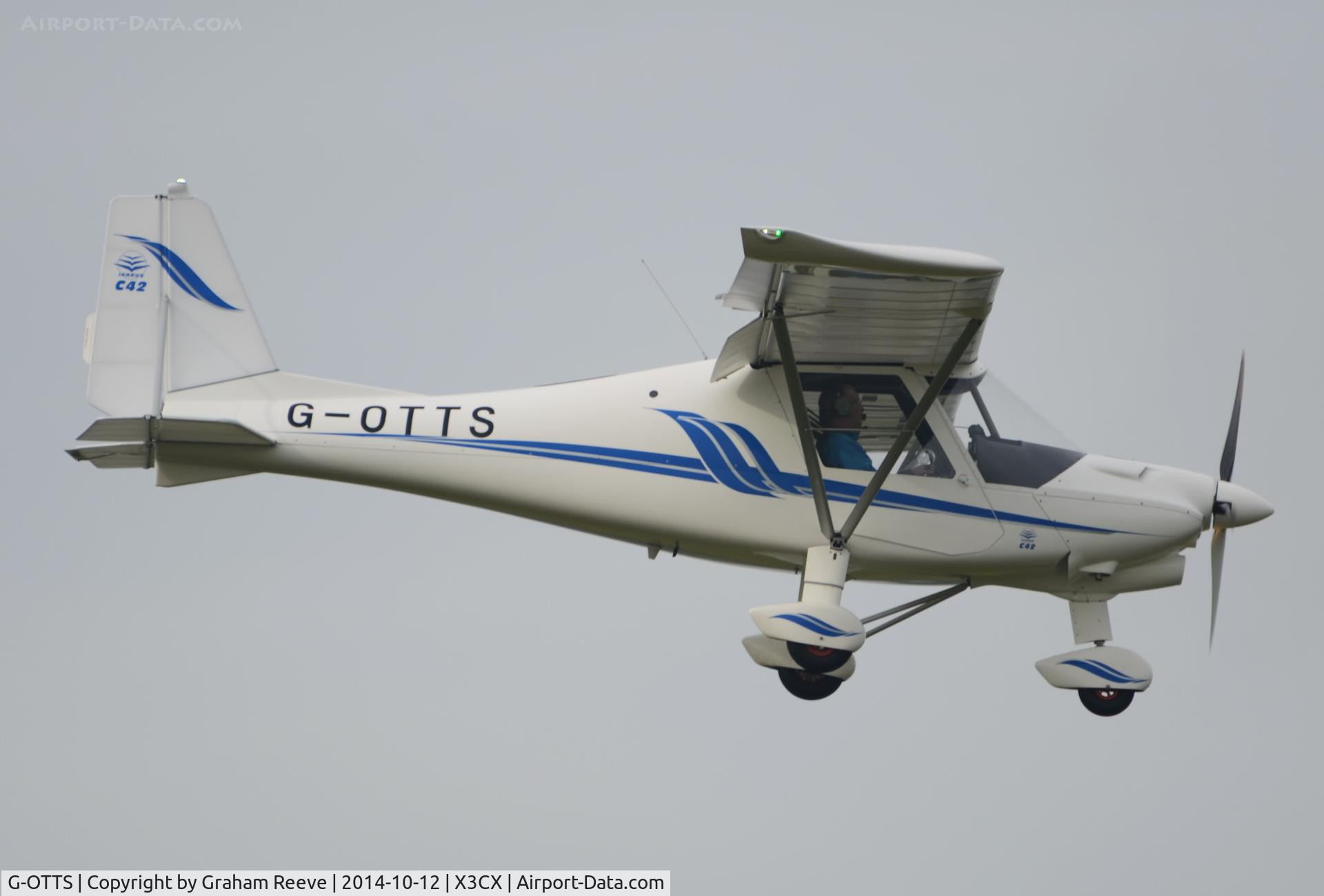 G-OTTS, 2014 Comco Ikarus C42 FB100 Bravo C/N 1407-7346, About to land at Northrepps.