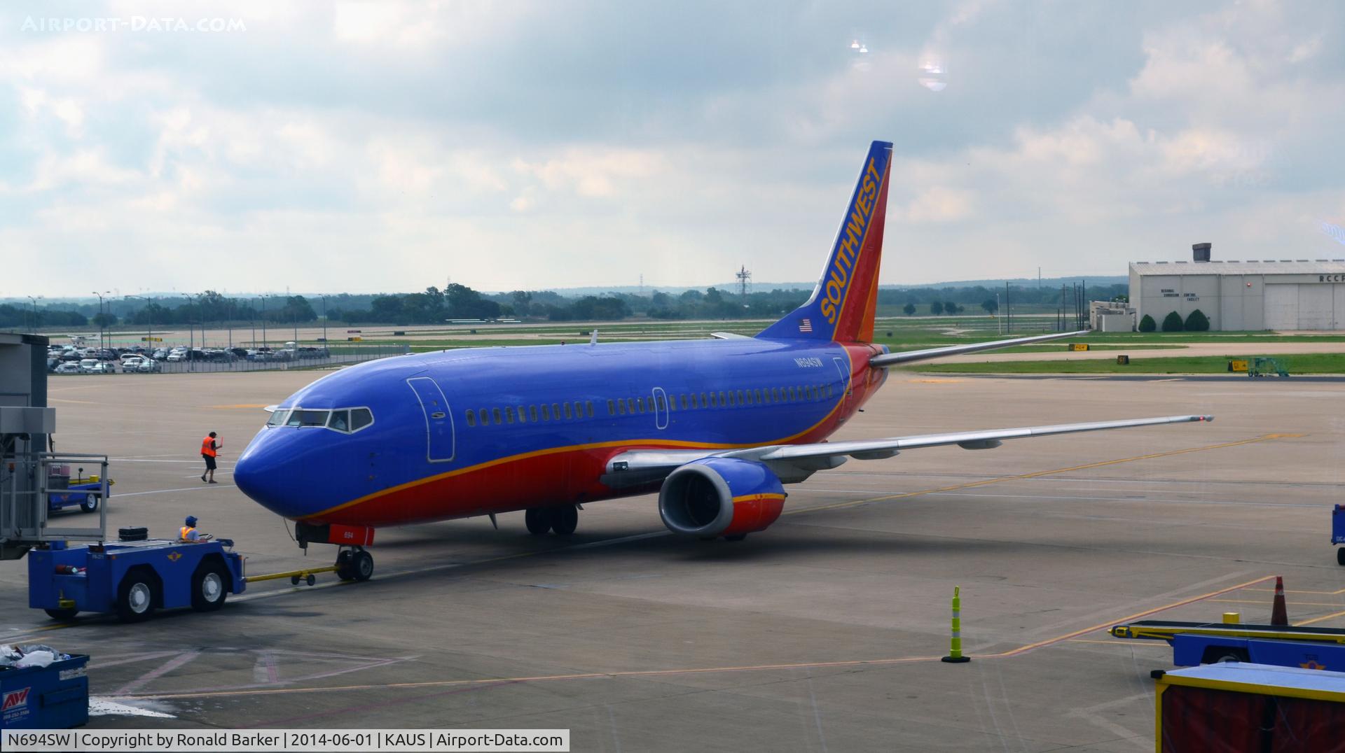 N694SW, 1985 Boeing 737-3T5 C/N 23061, Pushback Austin