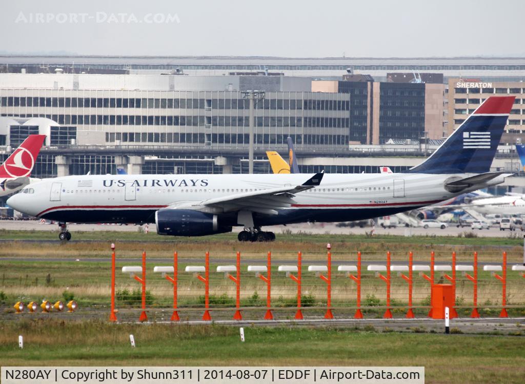 N280AY, 2009 Airbus A330-243 C/N 1022, Lining up rwy 25M for departure...