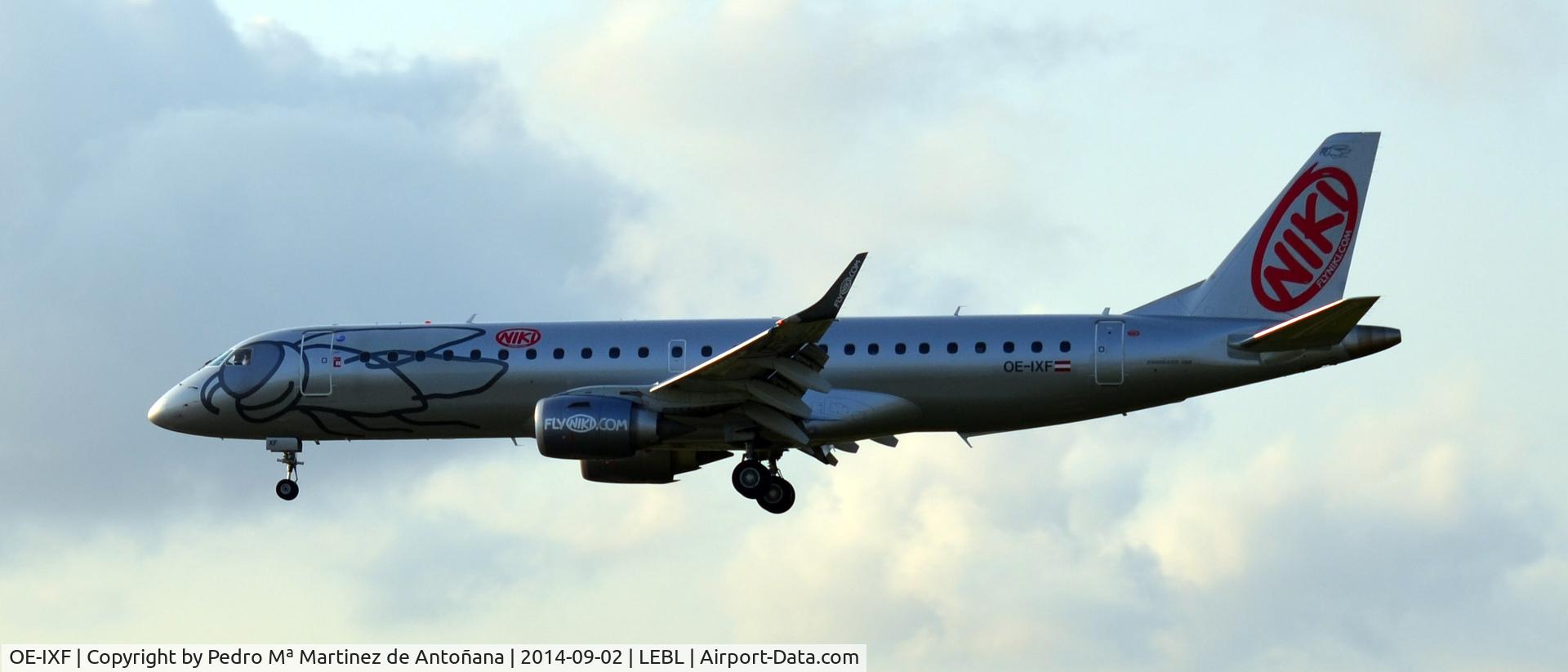 OE-IXF, 2011 Embraer 190LR (ERJ-190-100LR) C/N 19000420, El Prat - Barcelona