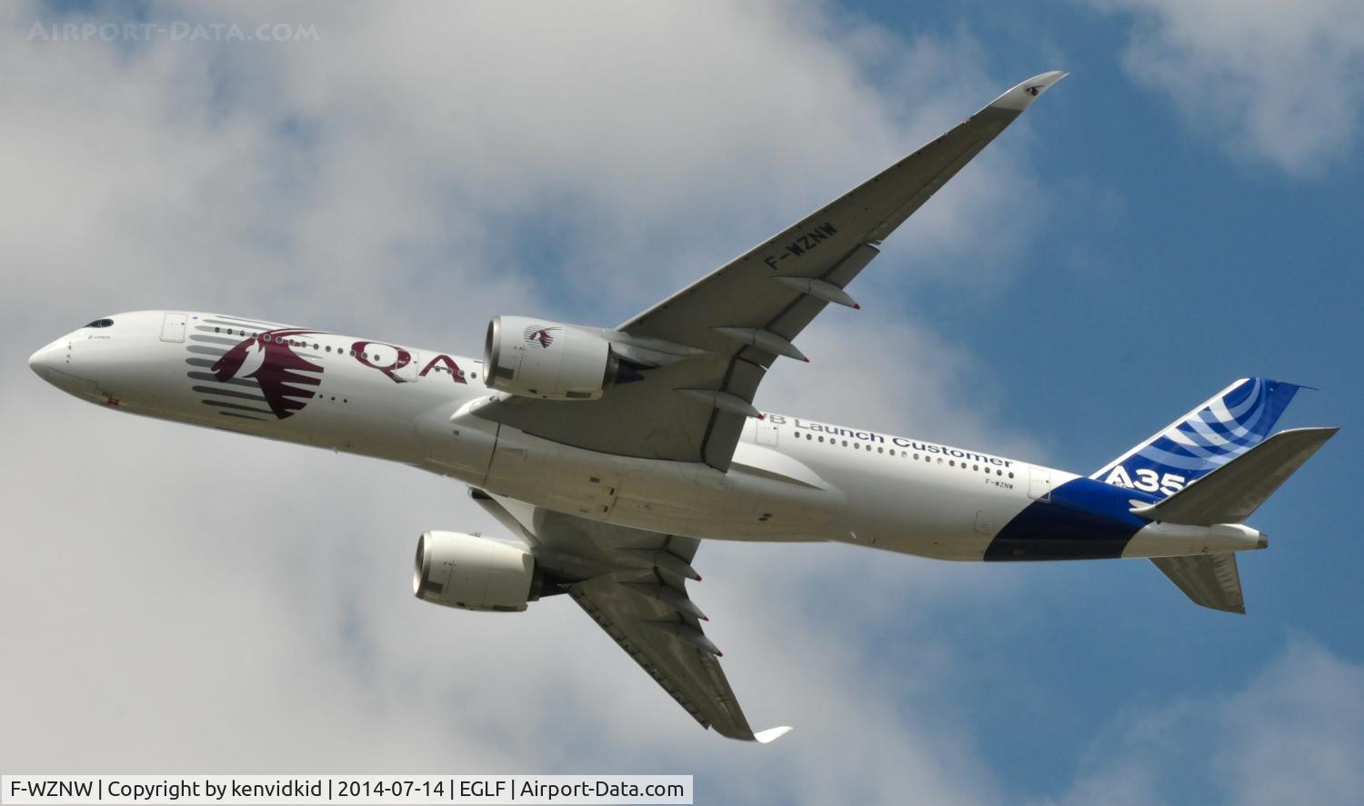 F-WZNW, 2013 Airbus A350-941 C/N 004, Displaying at FIA 2014.
