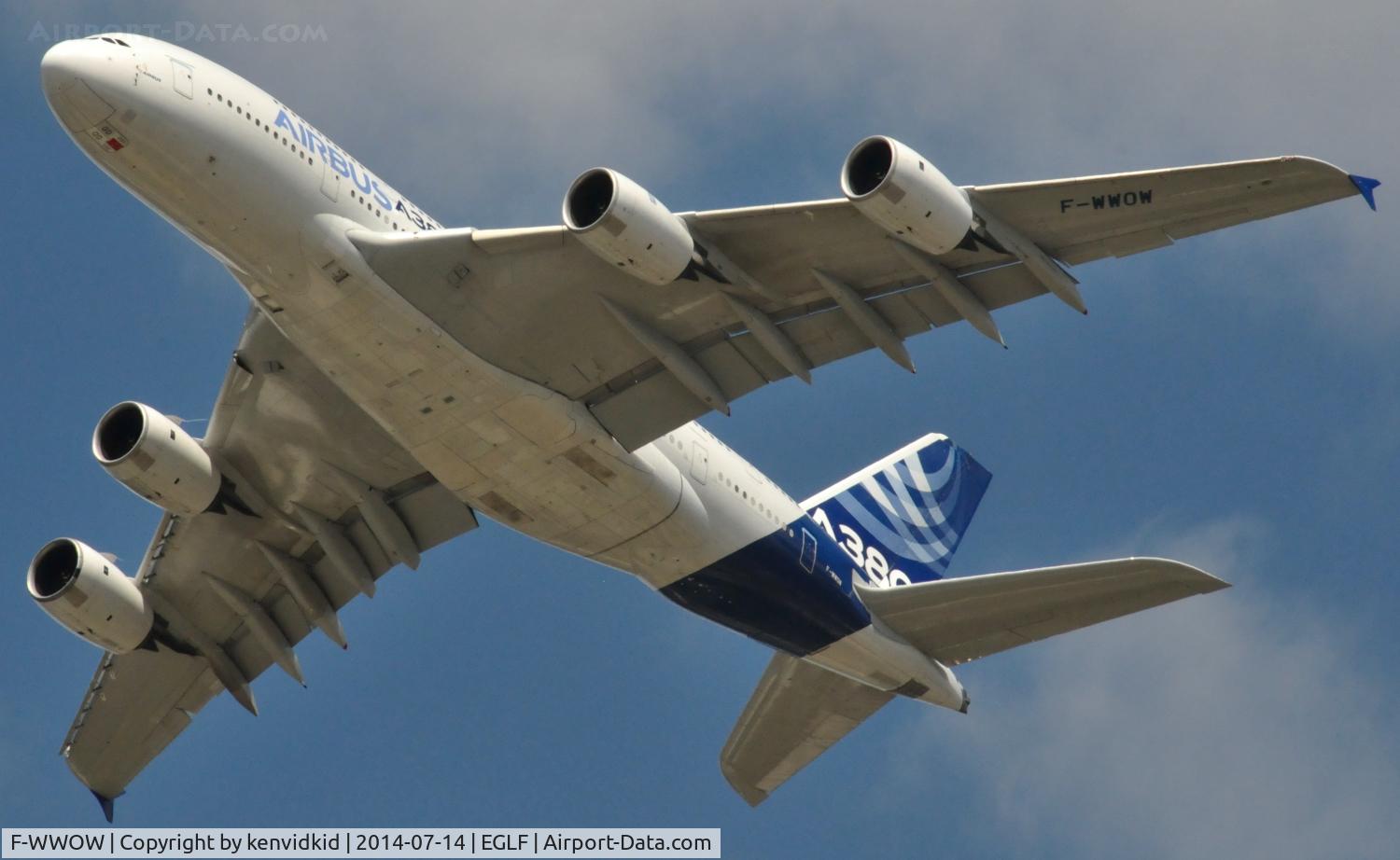 F-WWOW, 2005 Airbus A380-841 C/N 001, displaying AT fia 2014>