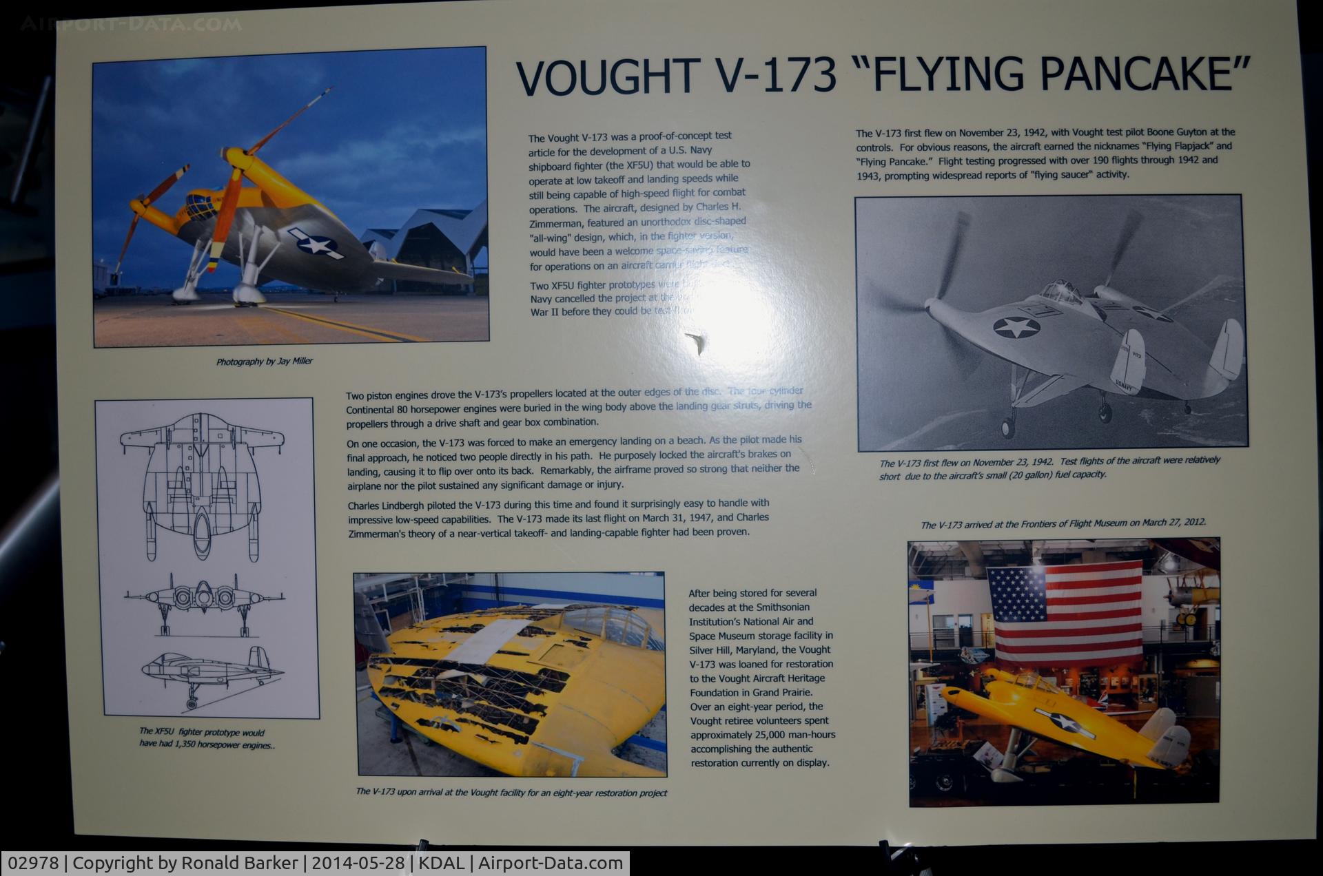 02978, 1942 Vought V-173 C/N 1, Frontiers of Flight Museum DAL