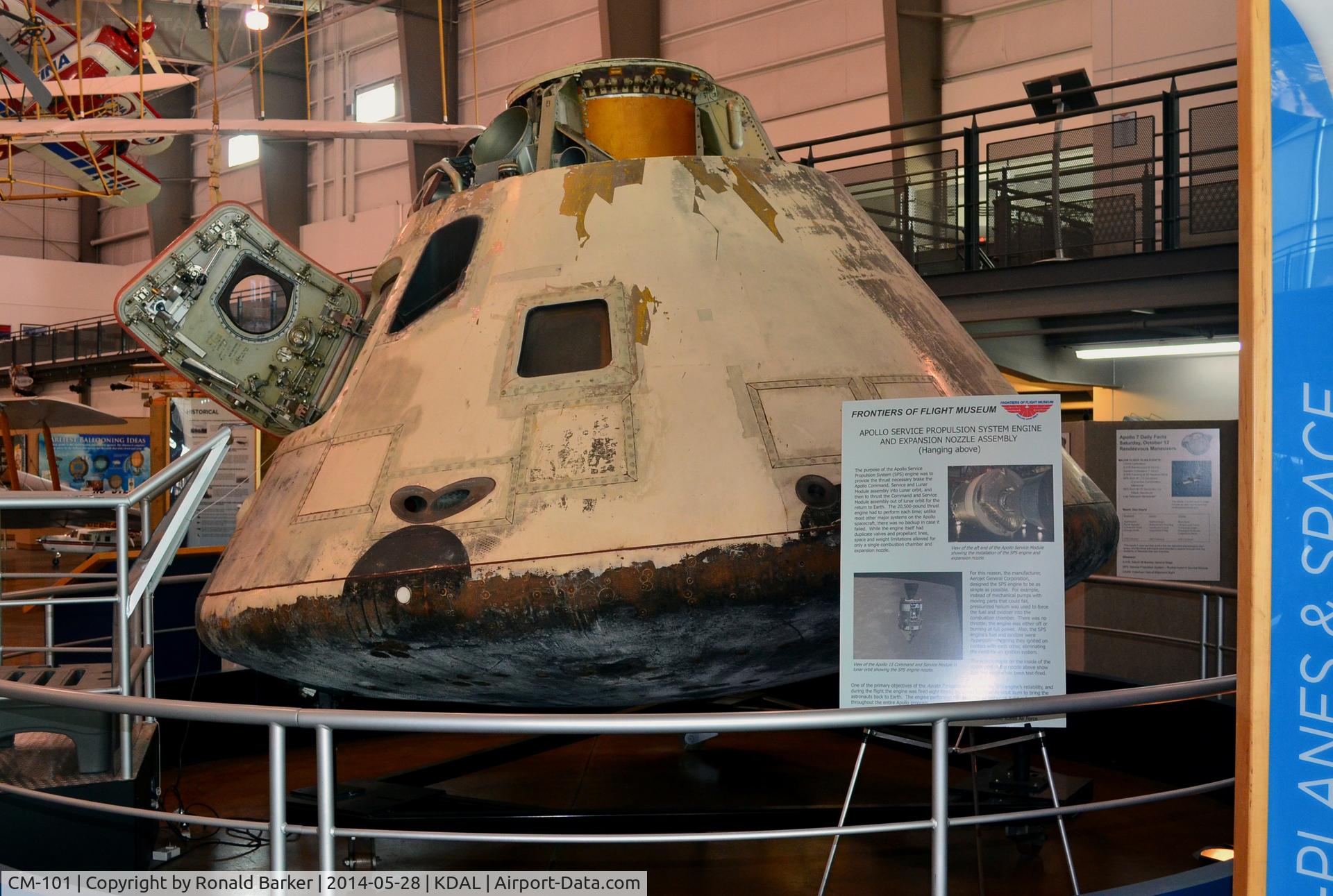 CM-101, 1968 North American Apollo Command Module C/N CSM-101, Apollo 7 capsule, Frontiers of Flight Museum DAL