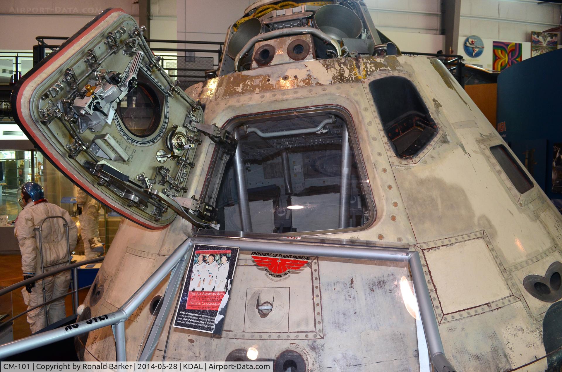 CM-101, 1968 North American Apollo Command Module C/N CSM-101, Apollo 7 capsule, Frontiers of Flight Museum DAL