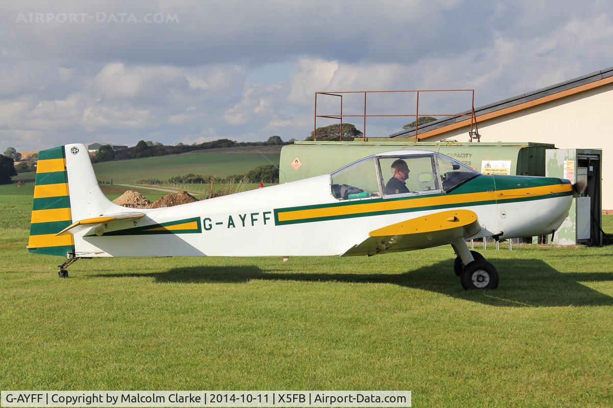 G-AYFF, 1971 Rollason Druine D-62B Condor C/N RAE/647, Rollason Druine D-62B Condor, a resident at Fishburn Airfield UK, October 11th 2014.