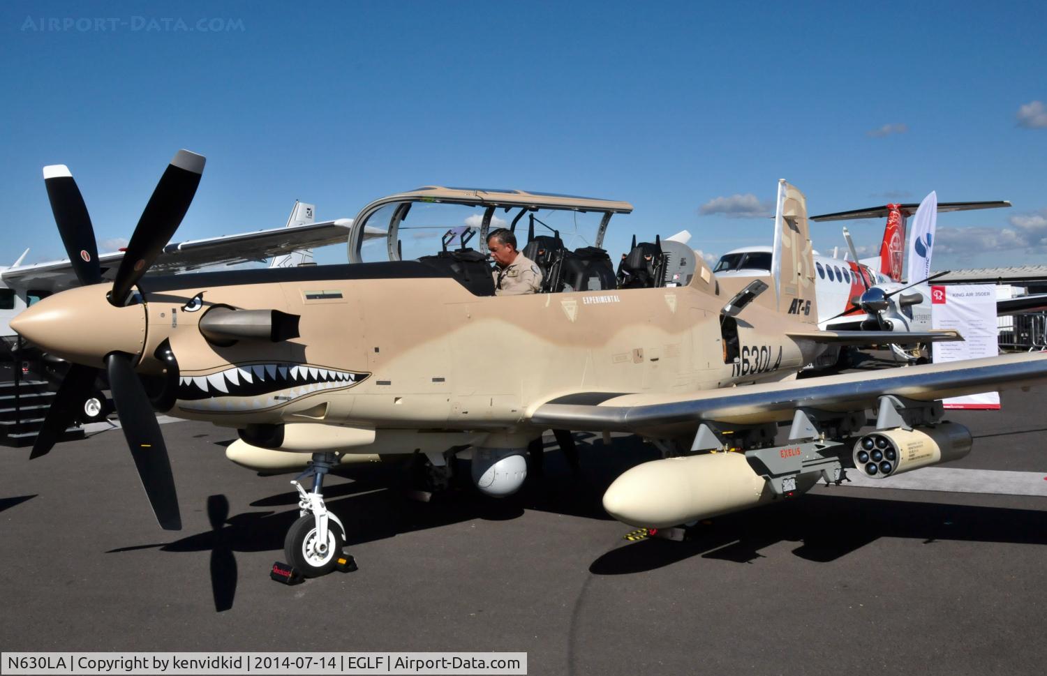 N630LA, 2013 Hawker Beechcraft AT-6B Texan II C/N AT-3, On static display at FIA 2014.