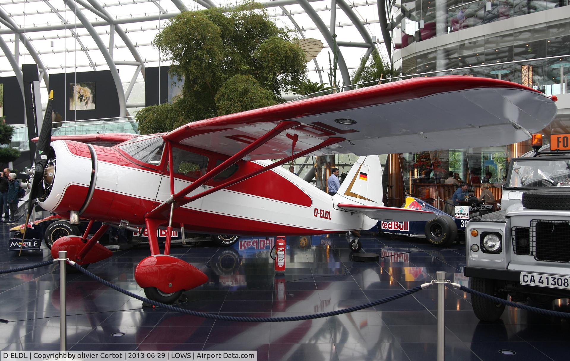 D-ELDL, 1948 Fairchild UC-61A Argus II (24W-41A) C/N 857, red bull hangar, Salzburg