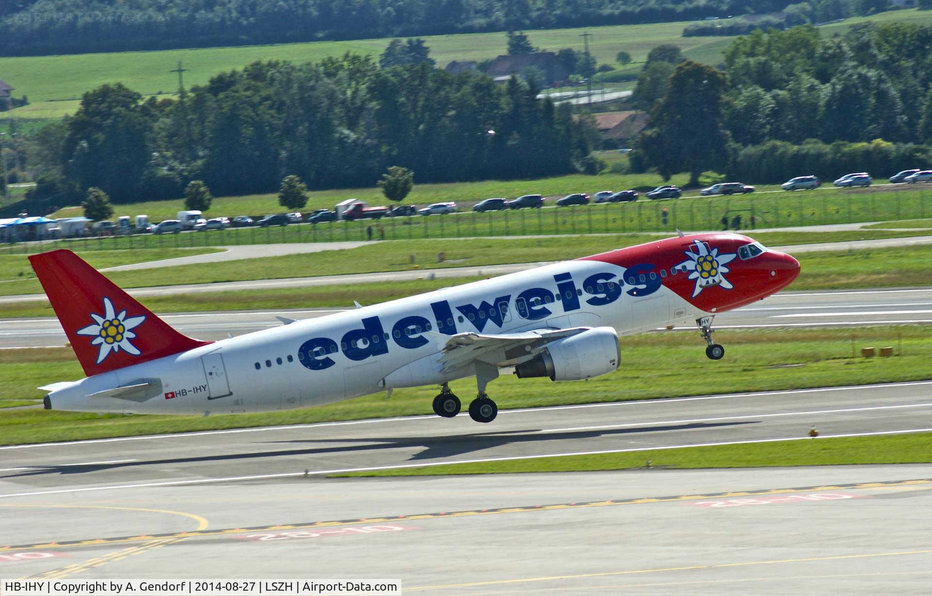 HB-IHY, 1998 Airbus A320-214 C/N 947, Edelweis Air, is here shortly after take off RWY 28 at Zürich-Kloten(LSZH)