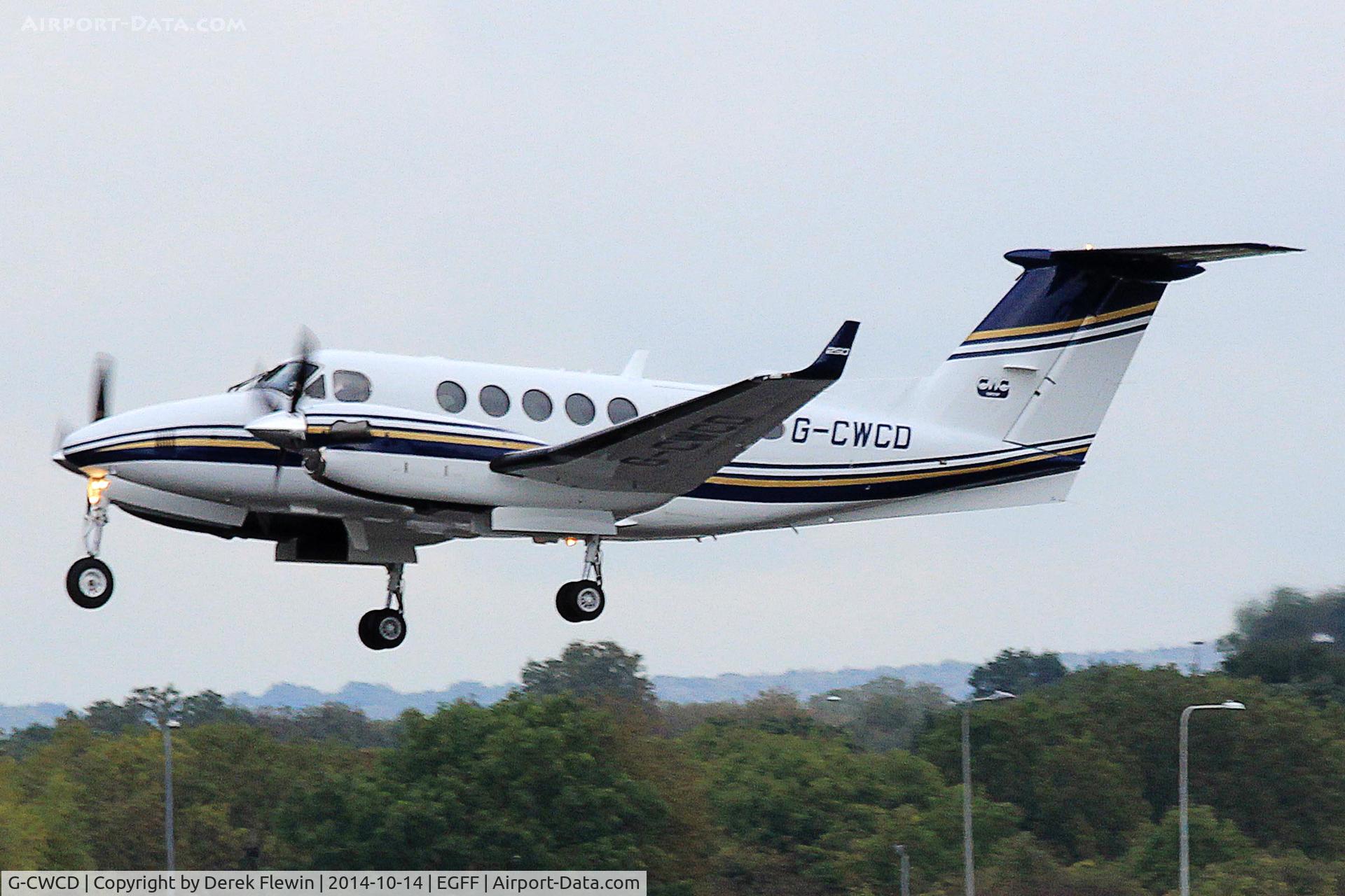 G-CWCD, 2014 Hawker Beechcraft B200GT King Air C/N BY-198, King Air, Callsign Medops 03, seen departing runway 30 at EGFF, en-route to Newcastle.