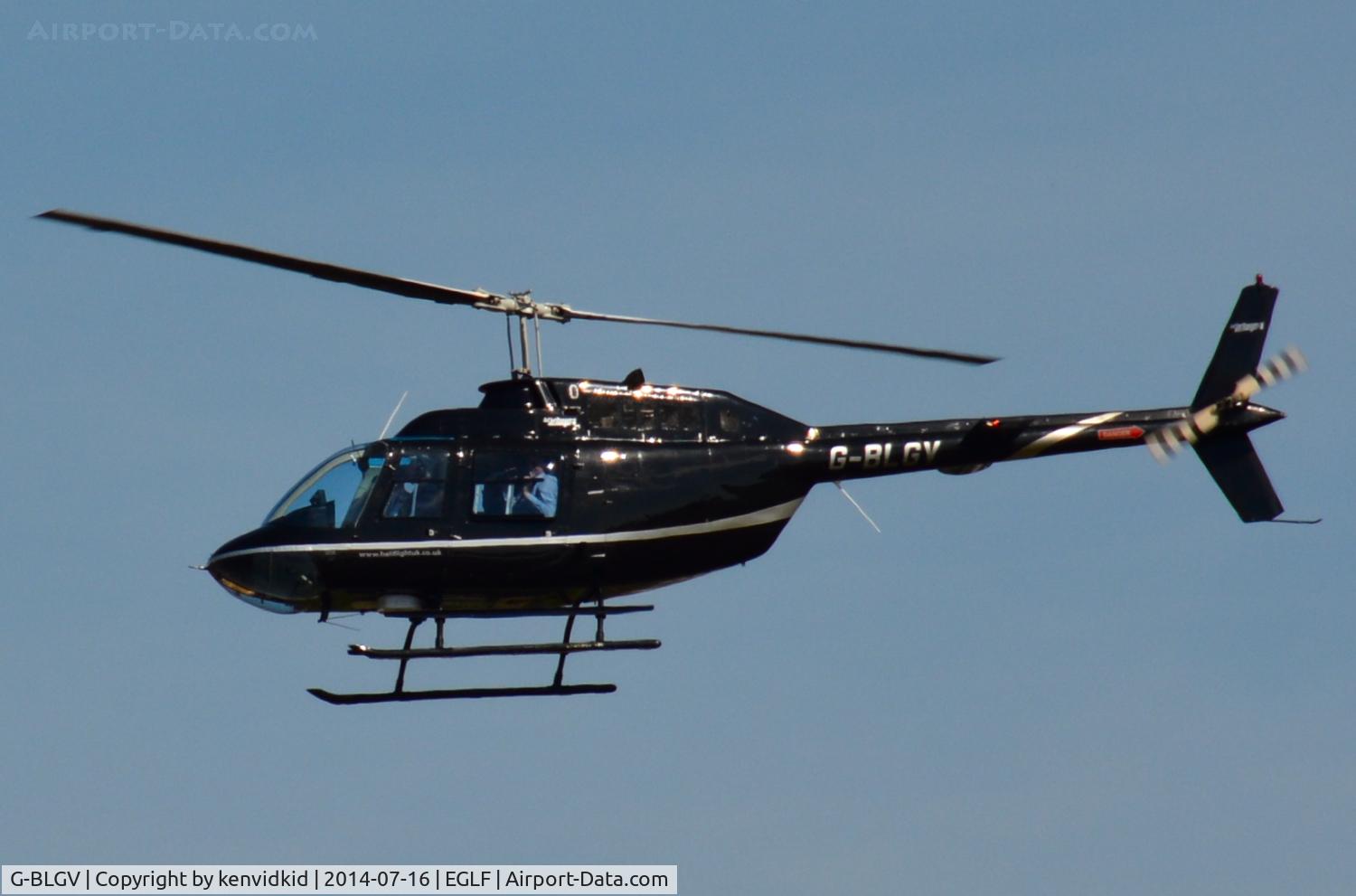 G-BLGV, 1973 Bell 206B JetRanger II C/N 982, Inbound to FIA 2014.