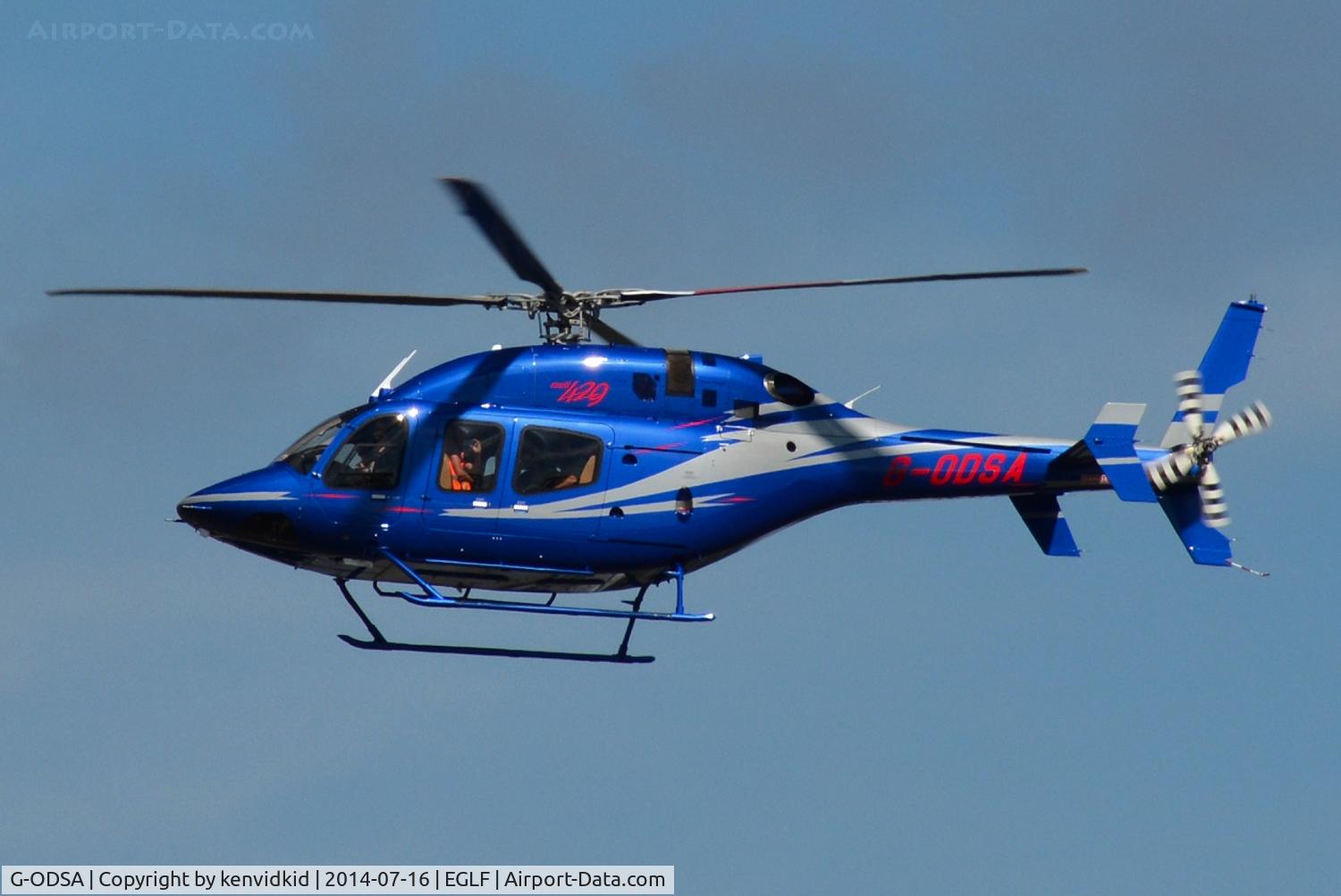 G-ODSA, 2013 Bell 429 GlobalRanger C/N 57139, Inbound to FIA 2014.