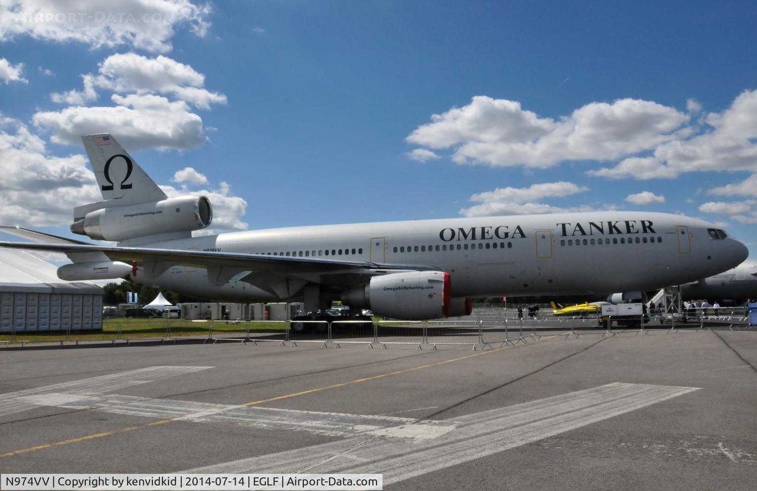 N974VV, 1979 Douglas KDC-10-40l C/N 46974, On static display at FIA 2014 resting between tanking the FA18's to and from Farnborough.