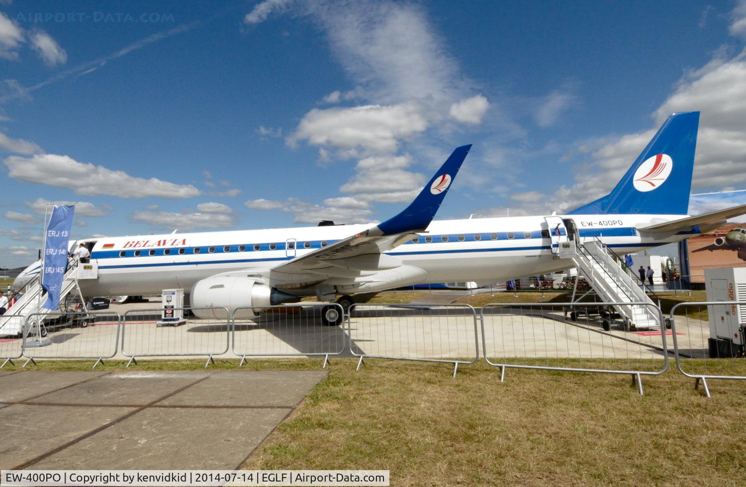 EW-400PO, 2014 Embraer 195LR (ERJ-190-200LR) C/N 19000668, On static display at FIA 2014.
