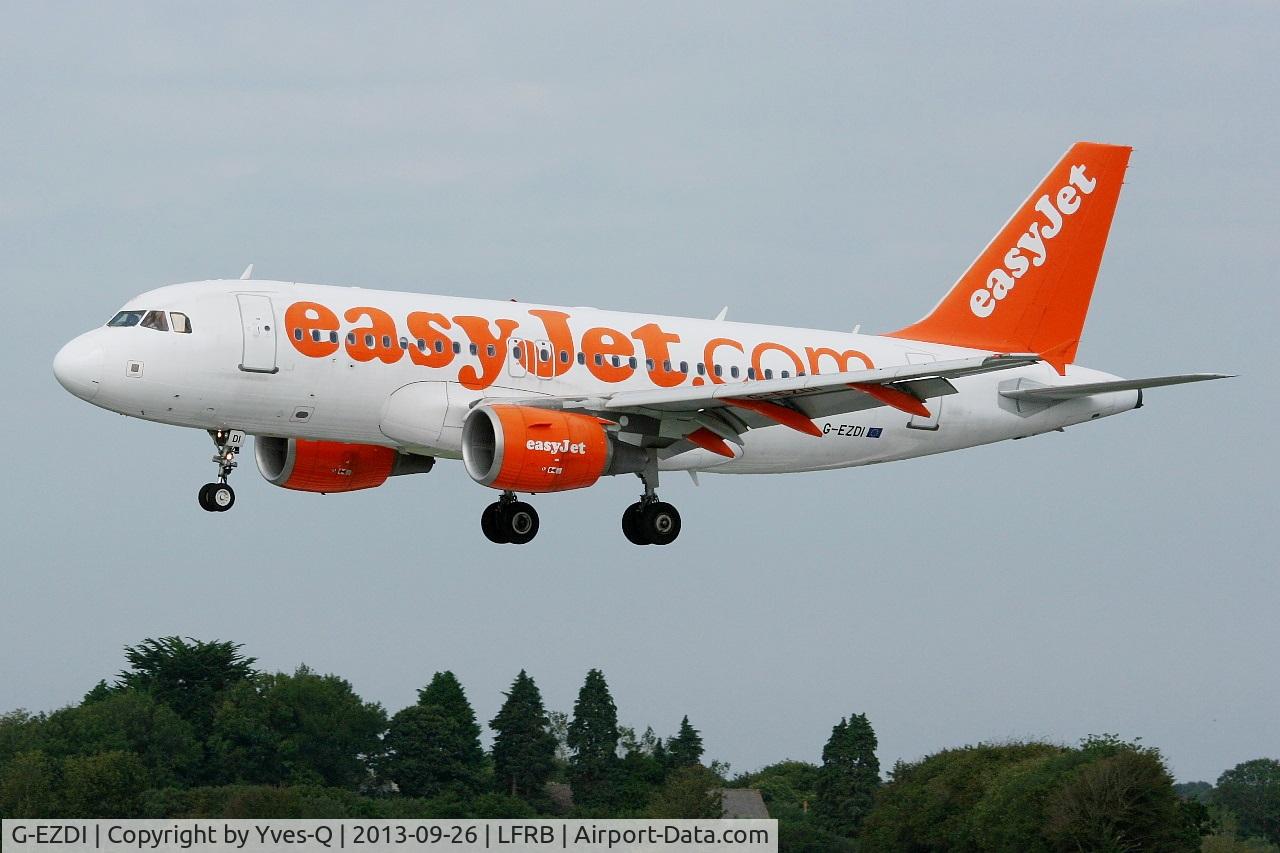 G-EZDI, 2008 Airbus A319-111 C/N 3537, Airbus A319-111, On final rwy 25L, Brest-Bretagne airport (LFRB-BES)