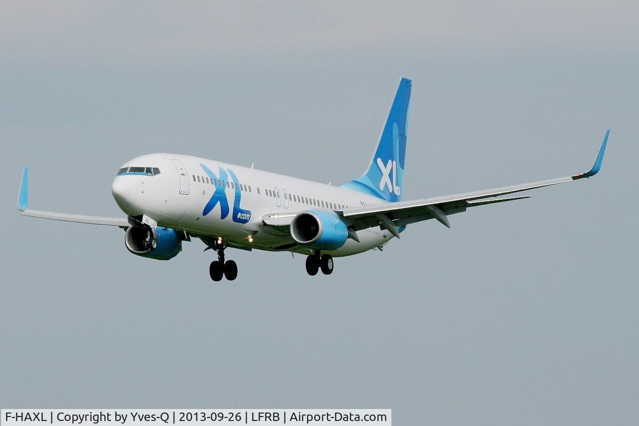 F-HAXL, 2008 Boeing 737-8Q8 C/N 35279, Boeing 737-8Q8, Short approach rwy 25L, Brest-Bretagne airport (LFRB-BES)