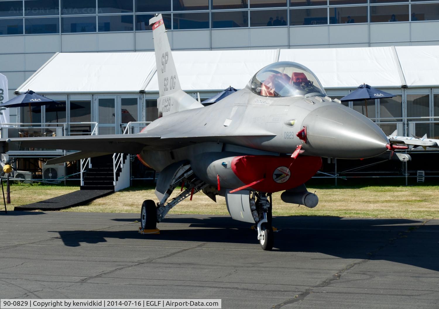 90-0829, 1990 General Dynamics F-16CJ C/N CC-29, On static display at FIA 2014, the first time in many years there was not an F-16 in the flying display.