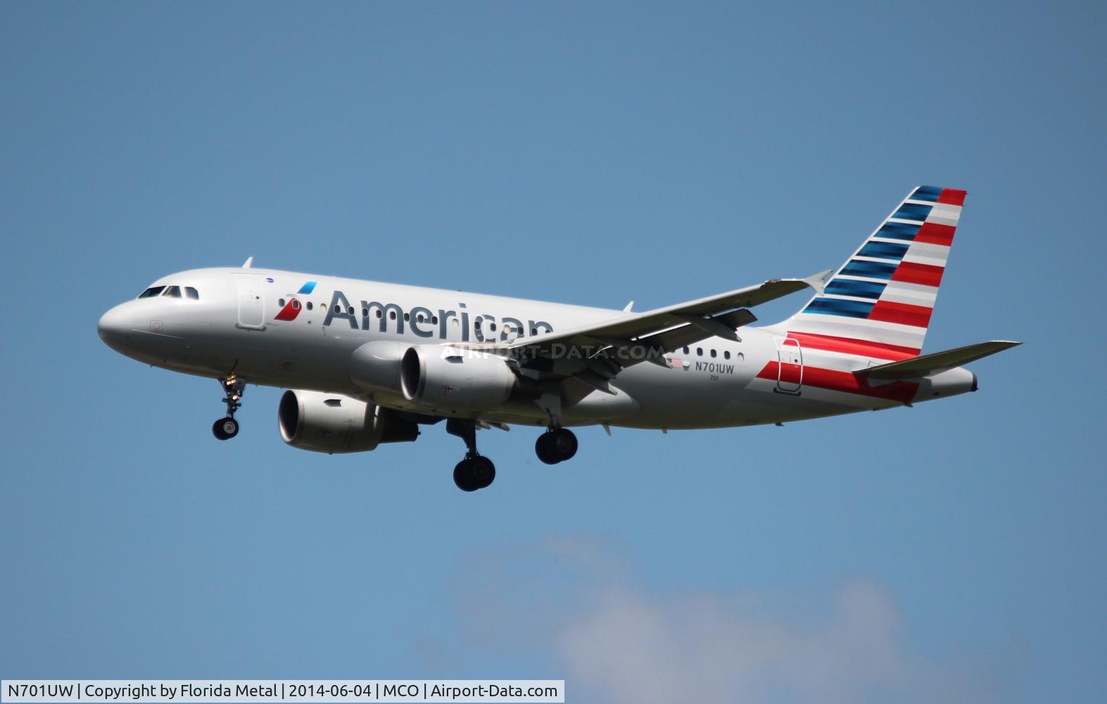 N701UW, 1998 Airbus A319-112 C/N 0890, Ex Star Alliance USAirways repainted into American colors
