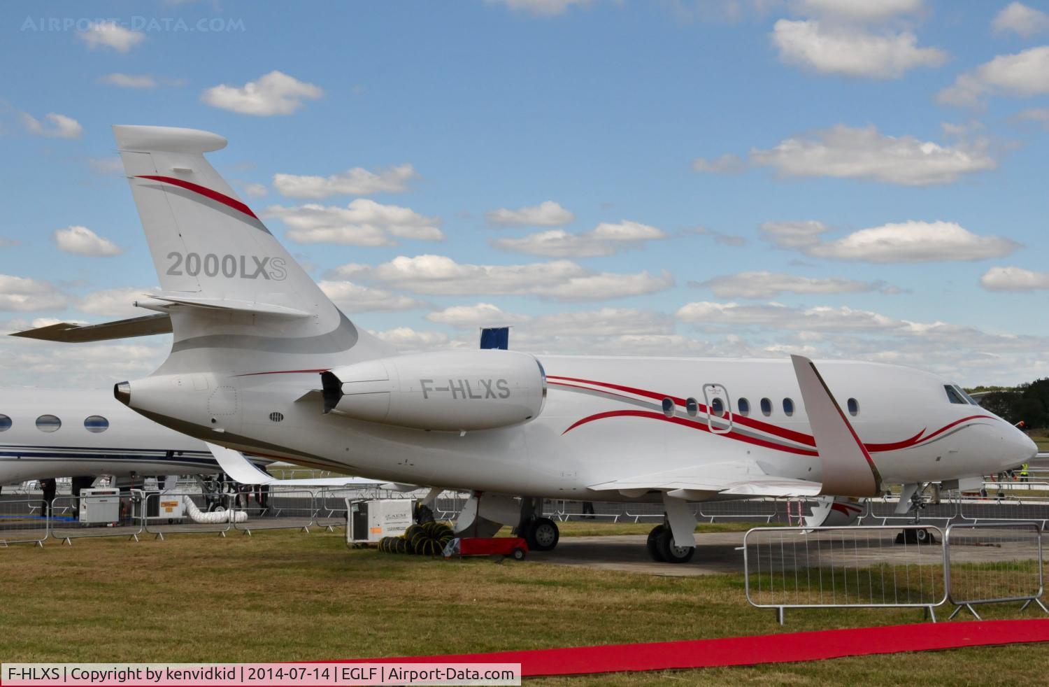 F-HLXS, 2014 Dassault Falcon 2000LXS C/N 269, On static display at FIA 2014.