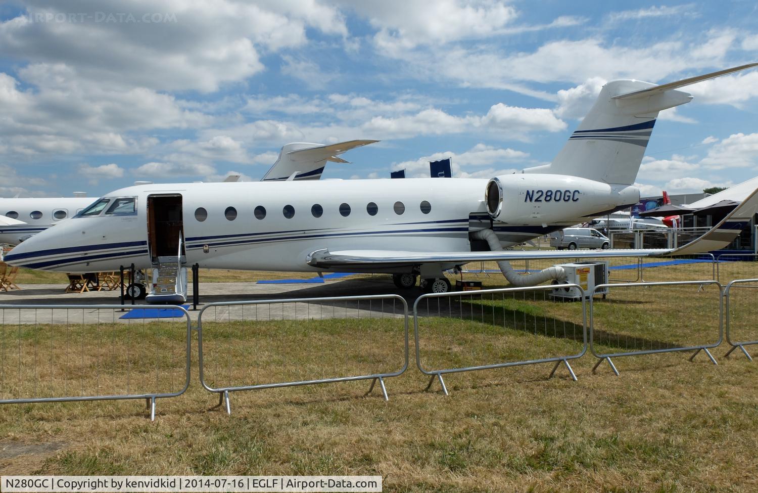 N280GC, 2012 Israel Aircraft Industries Gulfstream G280 C/N 2007, On static display at FIA 2014.