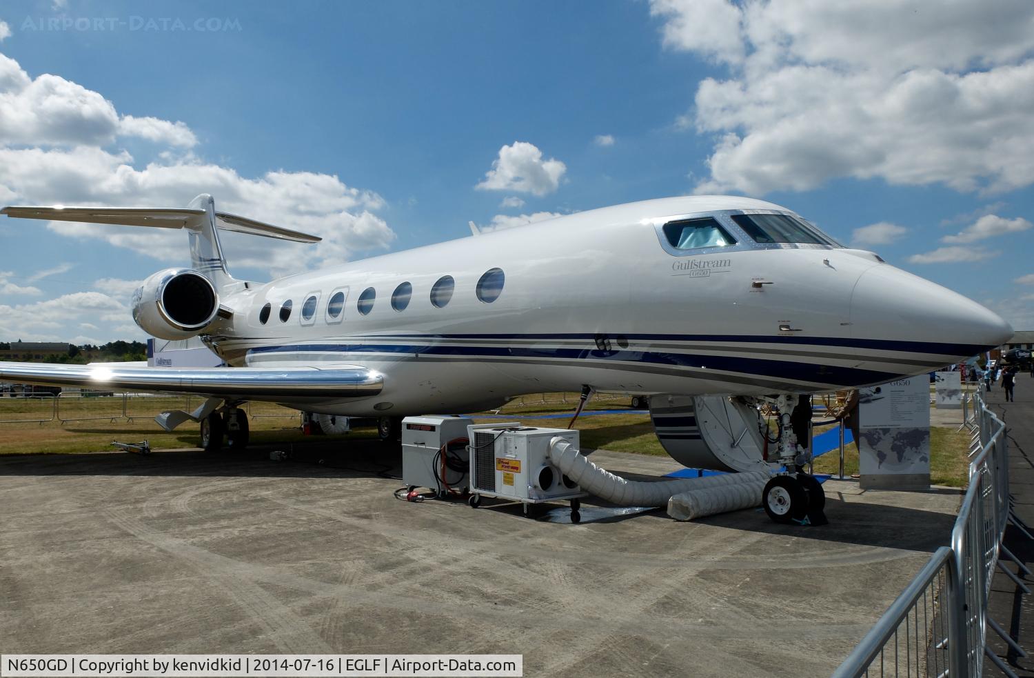 N650GD, 2010 Gulfstream Aerospace G650 (G-VI) C/N 6004, On static display at FIA 2014.