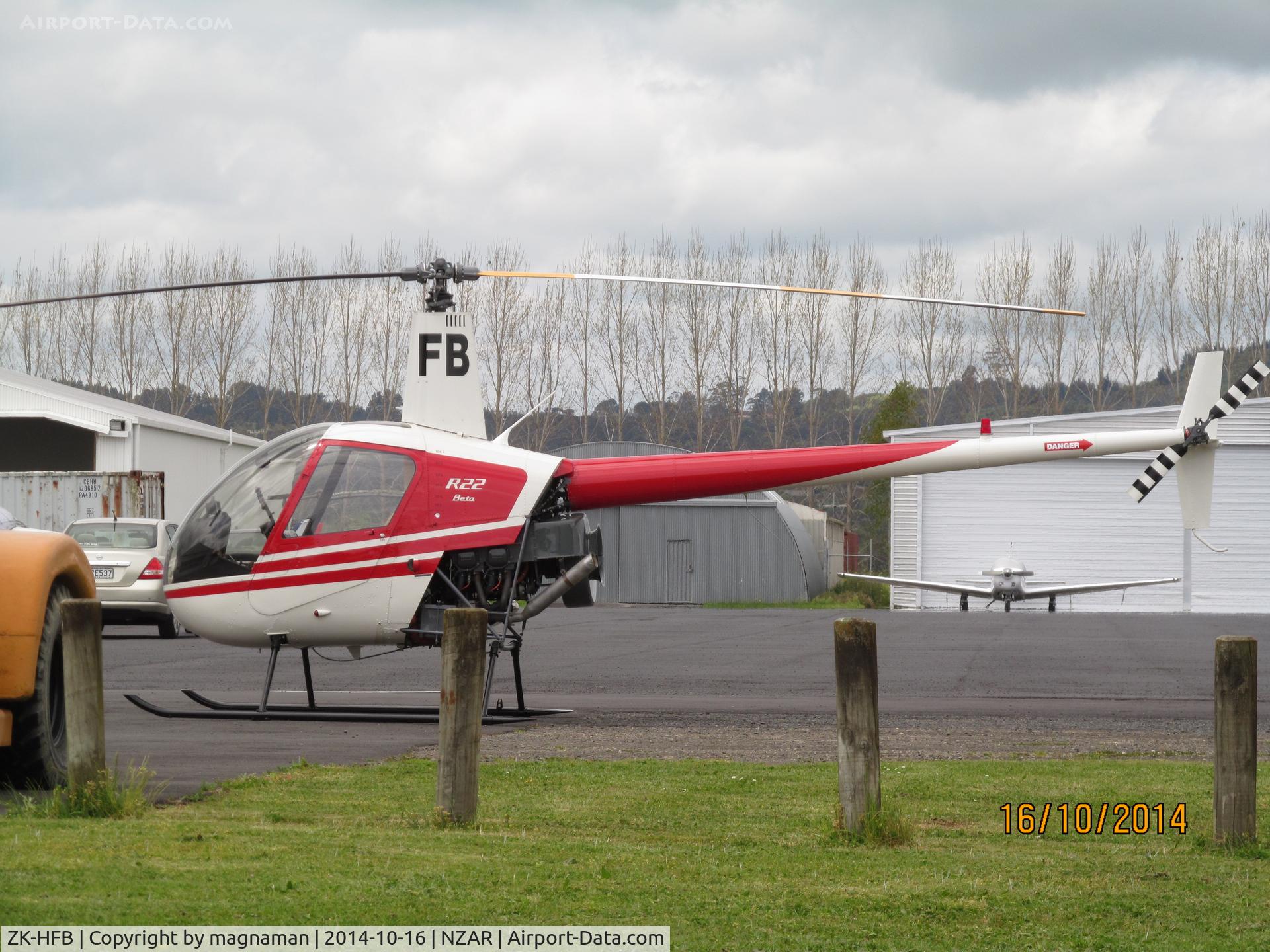 ZK-HFB, Robinson R22 Beta C/N 1697, Now changed owners but still based here.