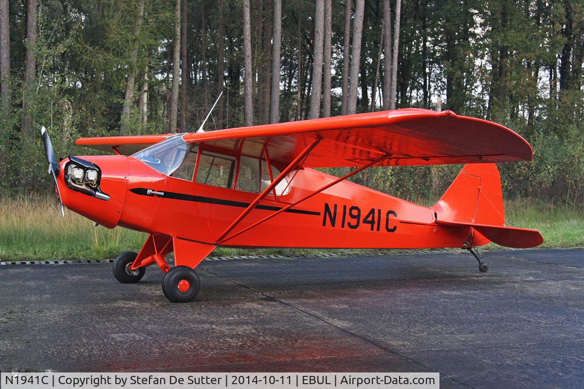 N1941C, 1941 Piper J5A Cub Cruiser C/N 5868, Parked at Vliegclub Ursel.