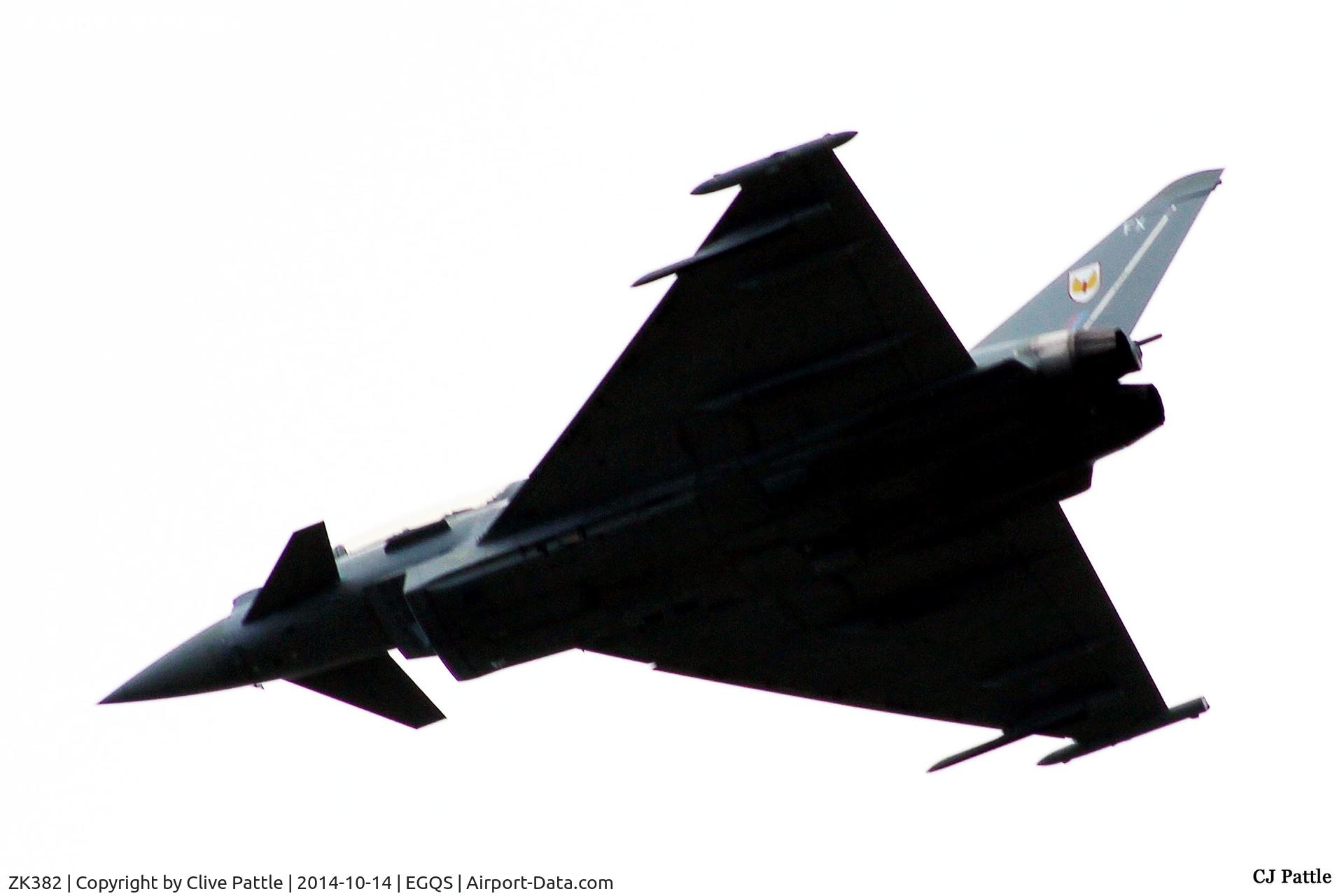 ZK382, 2012 Eurofighter EF-2000 Typhoon T.3 C/N BT027/372, Departure from RAF Lossiemouth whilst coded FX of No.1 Sqn RAF