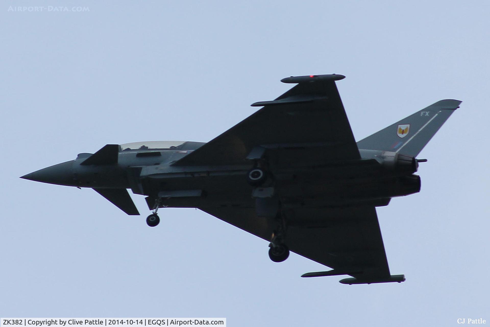 ZK382, 2012 Eurofighter EF-2000 Typhoon T.3 C/N BT027/372, Departure from RAF Lossiemouth whilst coded FX of No.1 Sqn RAF