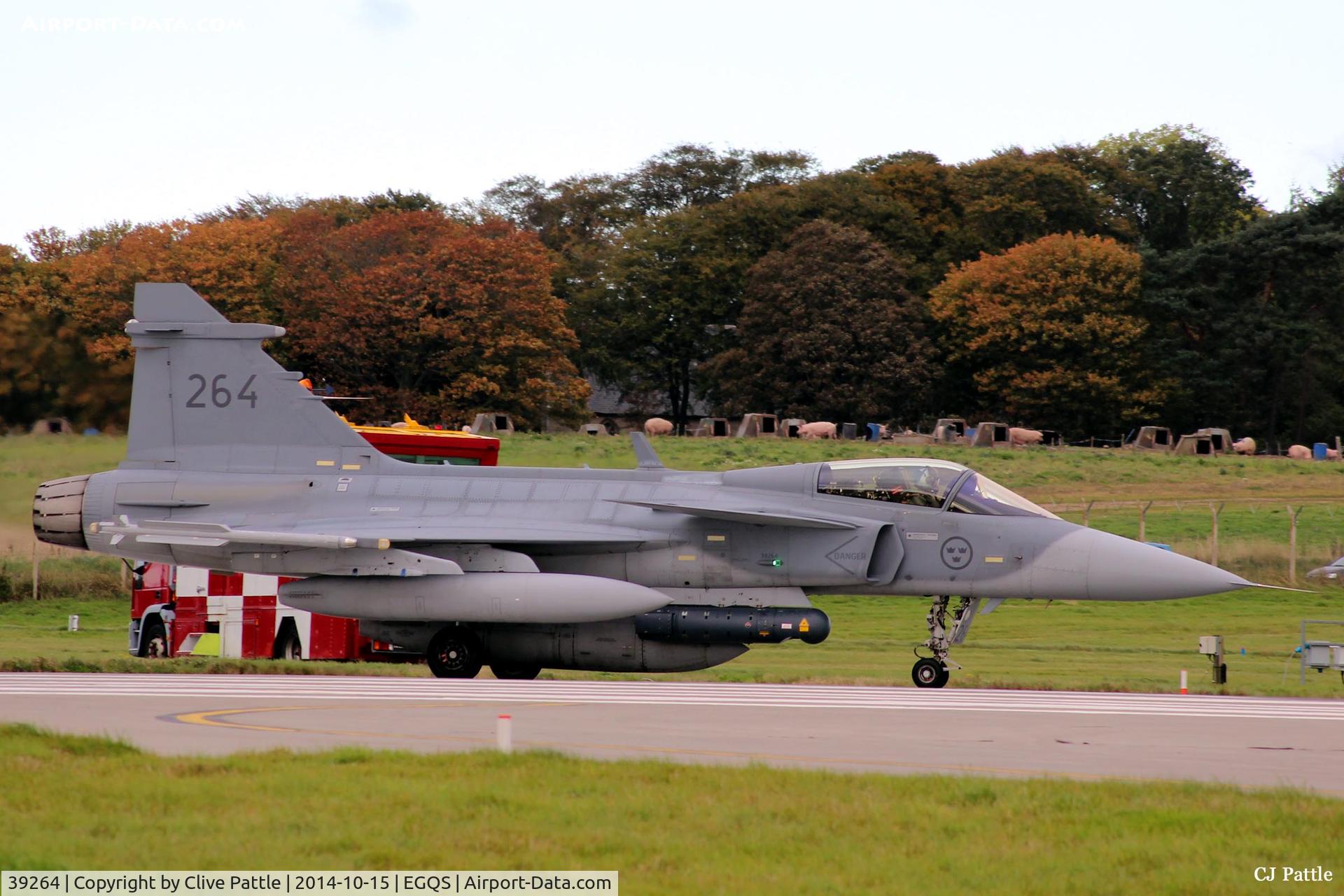 39264, Saab JAS-39C Gripen C/N 39264, Holding at for departure from runway 05 at RAF Lossiemouth whilst participating in Exercise Joint Warrior 14-2
