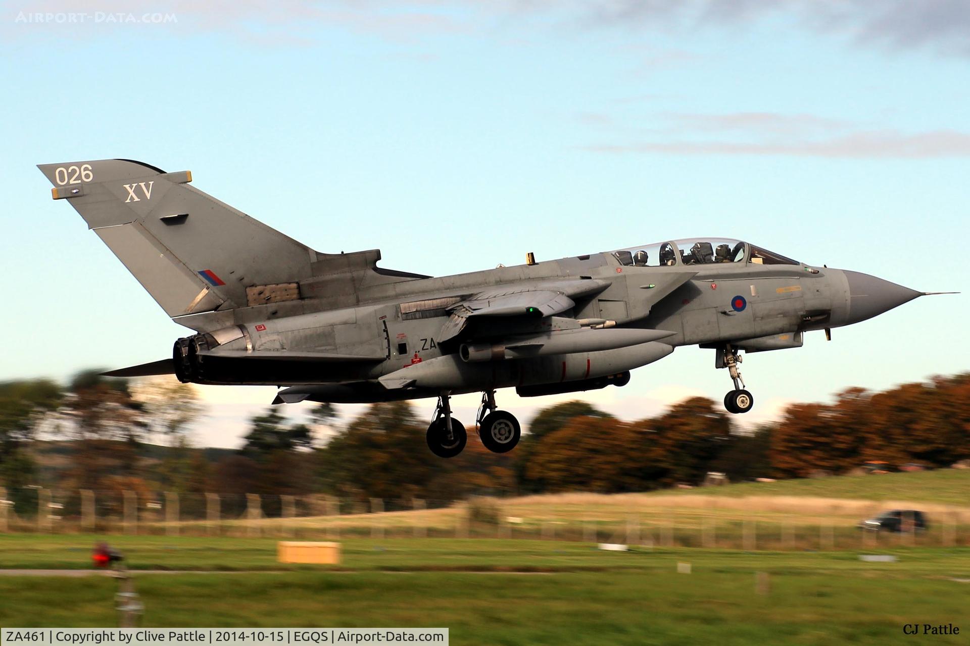 ZA461, 1983 Panavia Tornado GR.4 C/N BS091/269/3127, On finals at RAF Lossiemouth, coded '026' with the based 15 R Sqn