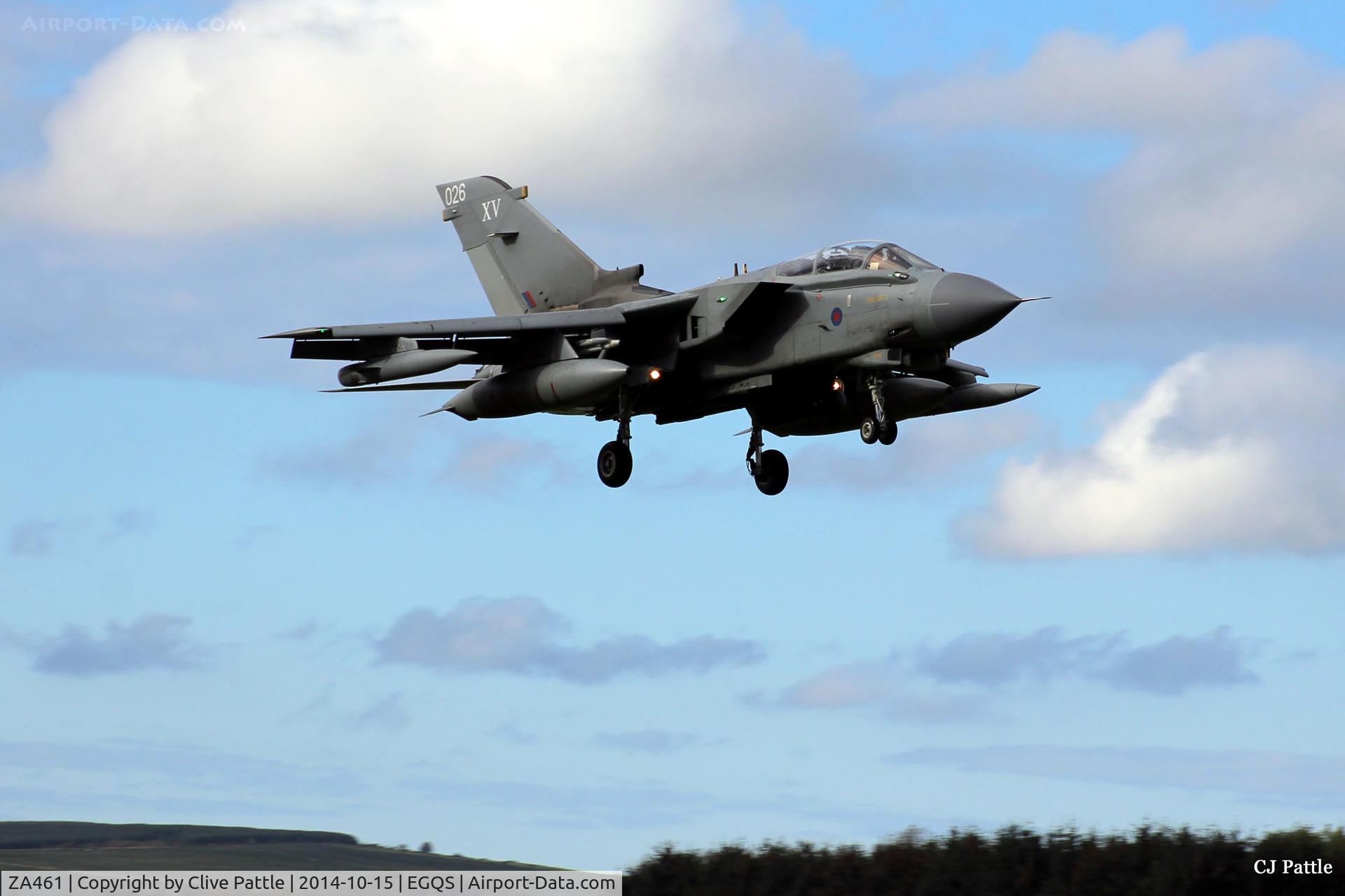 ZA461, 1983 Panavia Tornado GR.4 C/N BS091/269/3127, On finals at RAF Lossiemouth, coded '026' with the based 15 R Sqn