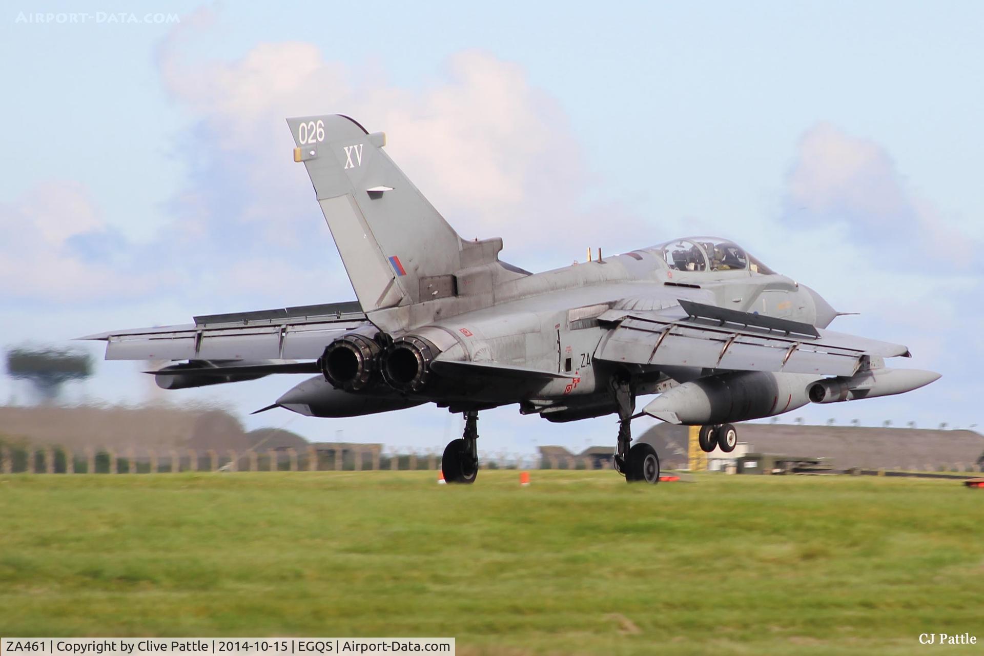 ZA461, 1983 Panavia Tornado GR.4 C/N BS091/269/3127, About to touch down at RAF Lossiemouth, whilst coded '026' with the based 15 R Sqn