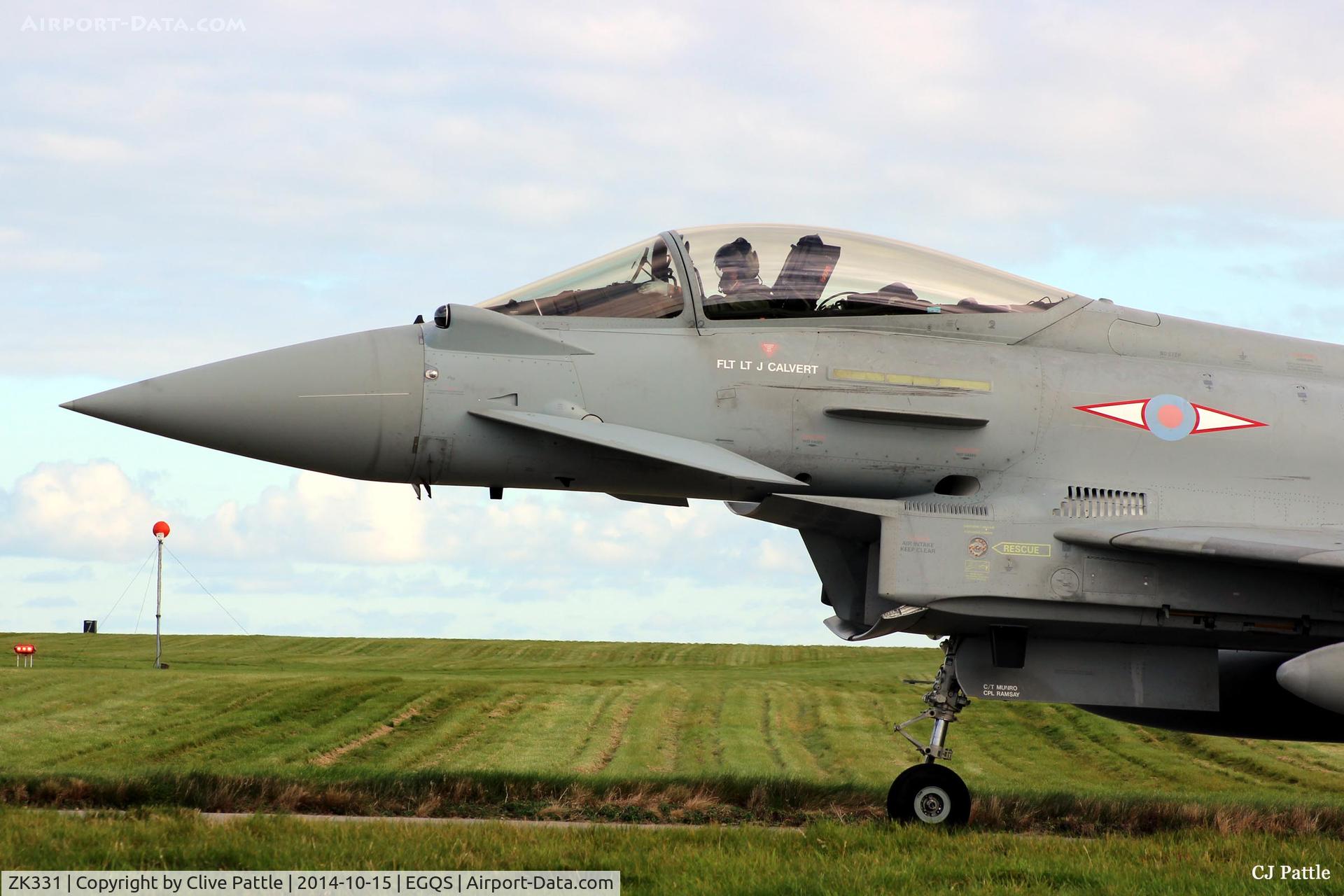 ZK331, 2011 Eurofighter EF-2000 Typhoon FGR4 C/N BS092/343, Close up nose shot at RAF Lossiemouth whilst coded 'FE' of the based 1 Sqn