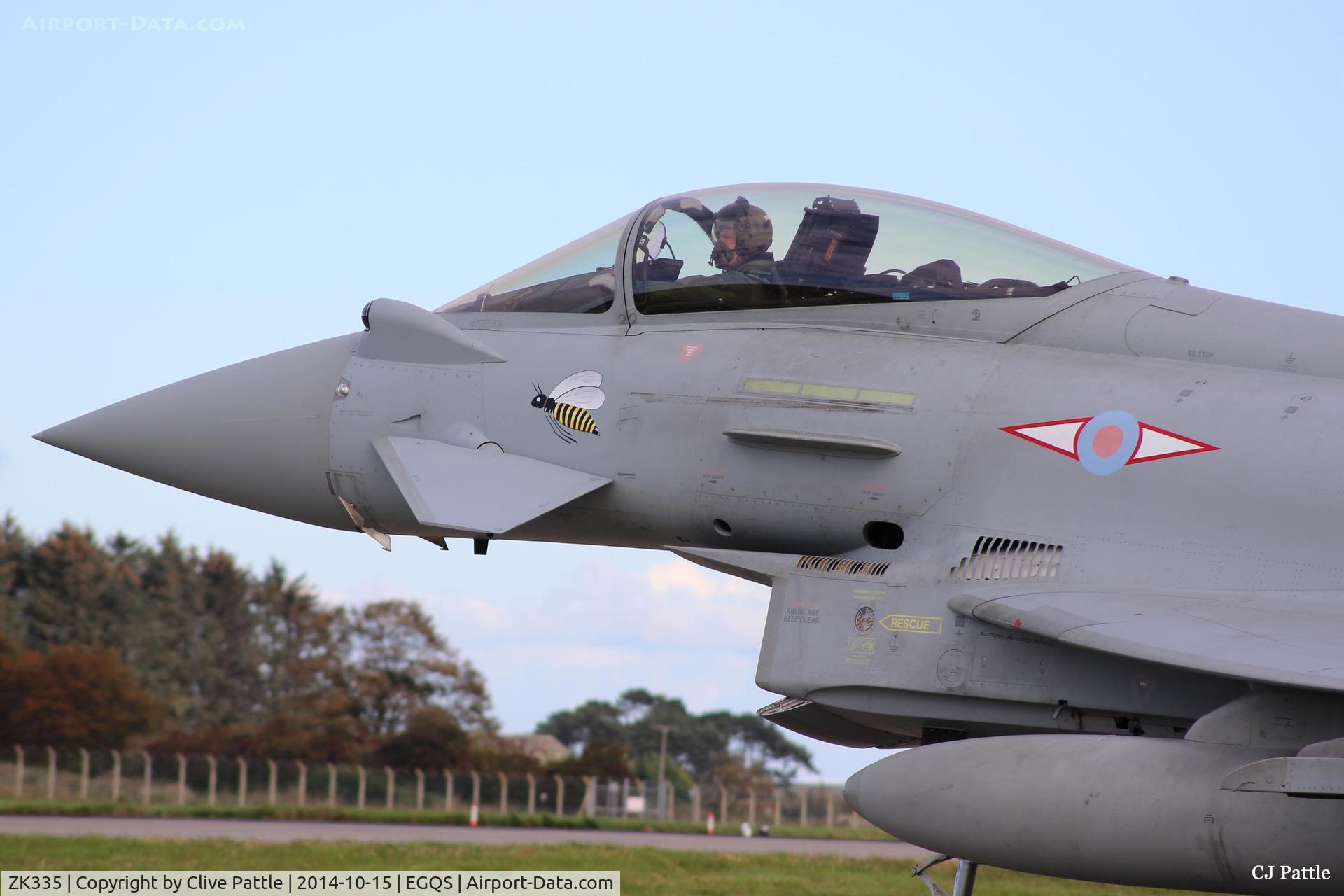 ZK335, 2012 Eurofighter EF 2000 Typhoon FGR4 C/N BS096/359, Close up nose detail at RAF Lossiemouth whilst coded 'FC' of the resident No. 1 Sqn RAF