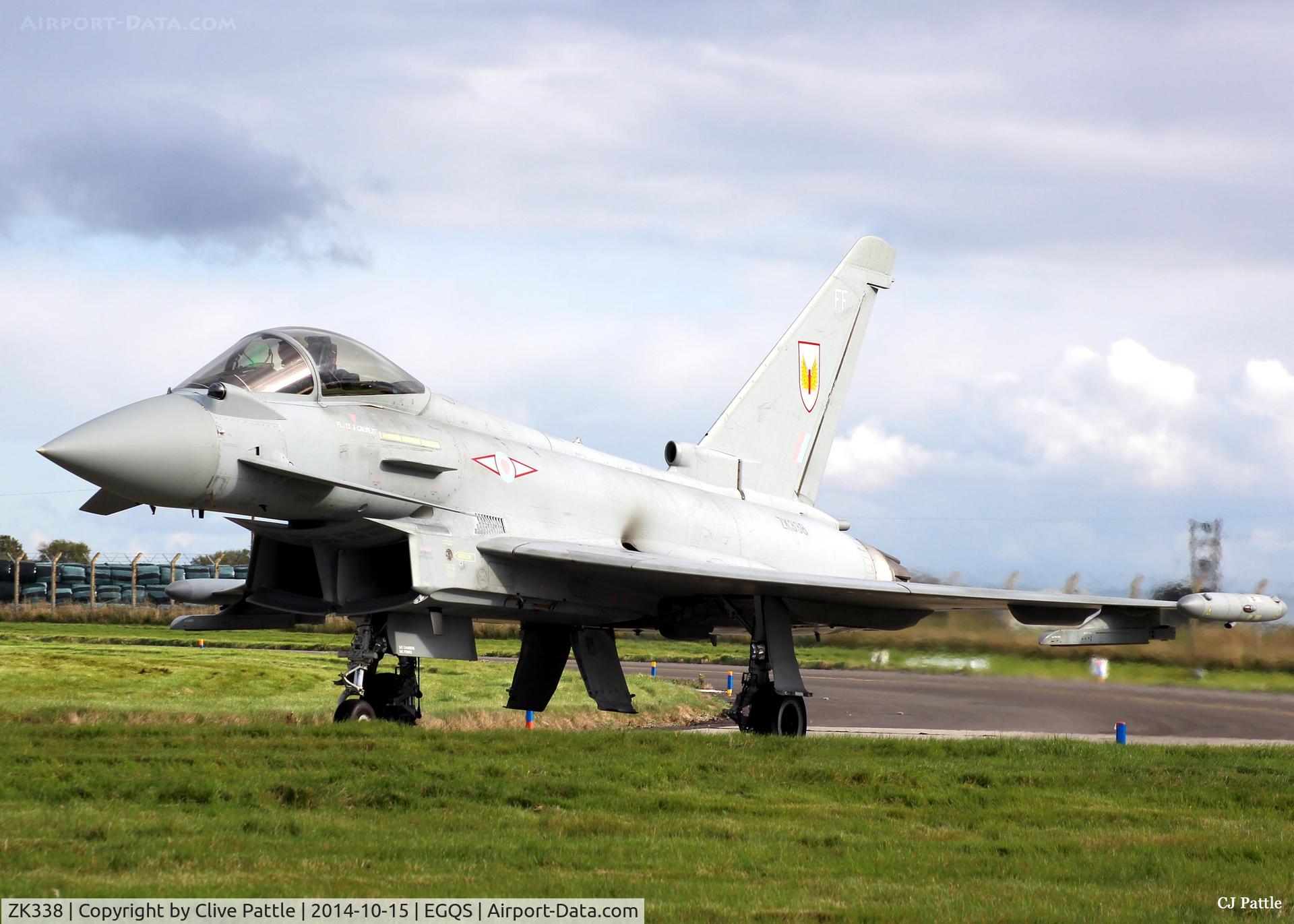 ZK338, 2012 Eurofighter EF-2000 Typhoon FGR4 C/N BS099/364, In action at RAF Lossiemouth whilst coded 'FF' of No.1 Sqn RAF