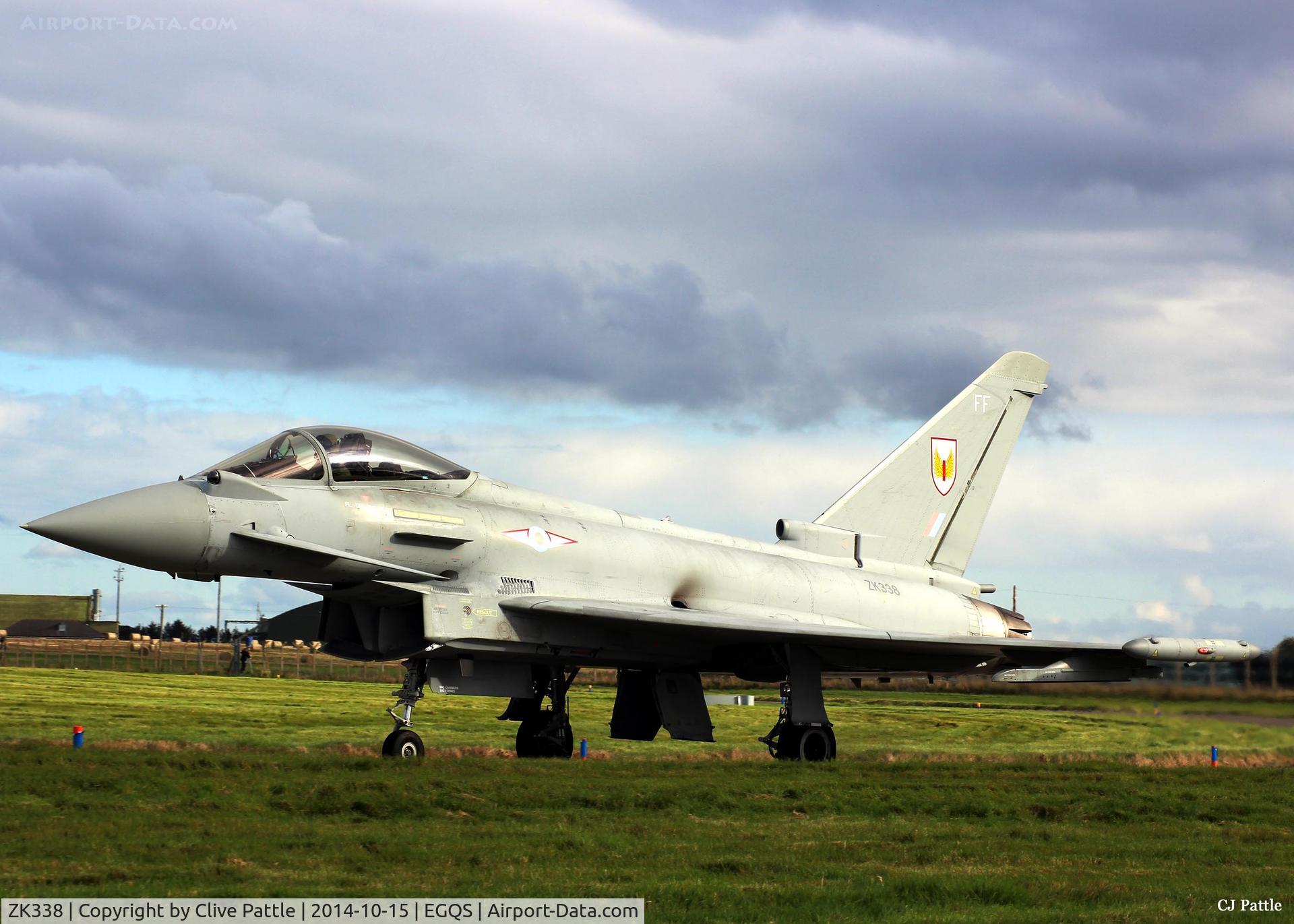 ZK338, 2012 Eurofighter EF-2000 Typhoon FGR4 C/N BS099/364, In action at RAF Lossiemouth whilst coded 'FF' of No.1 Sqn RAF