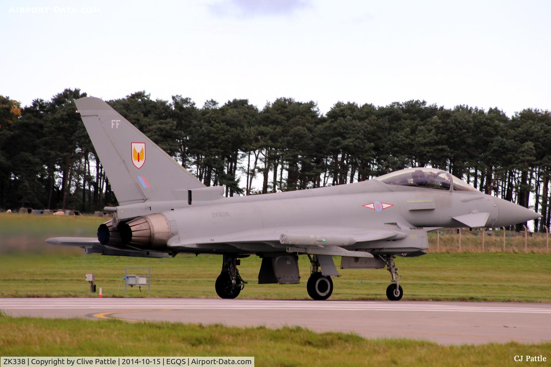 ZK338, 2012 Eurofighter EF-2000 Typhoon FGR4 C/N BS099/364, Ready for take-off at RAF Lossiemouth whilst coded 'FF' of No.1 Sqn RAF