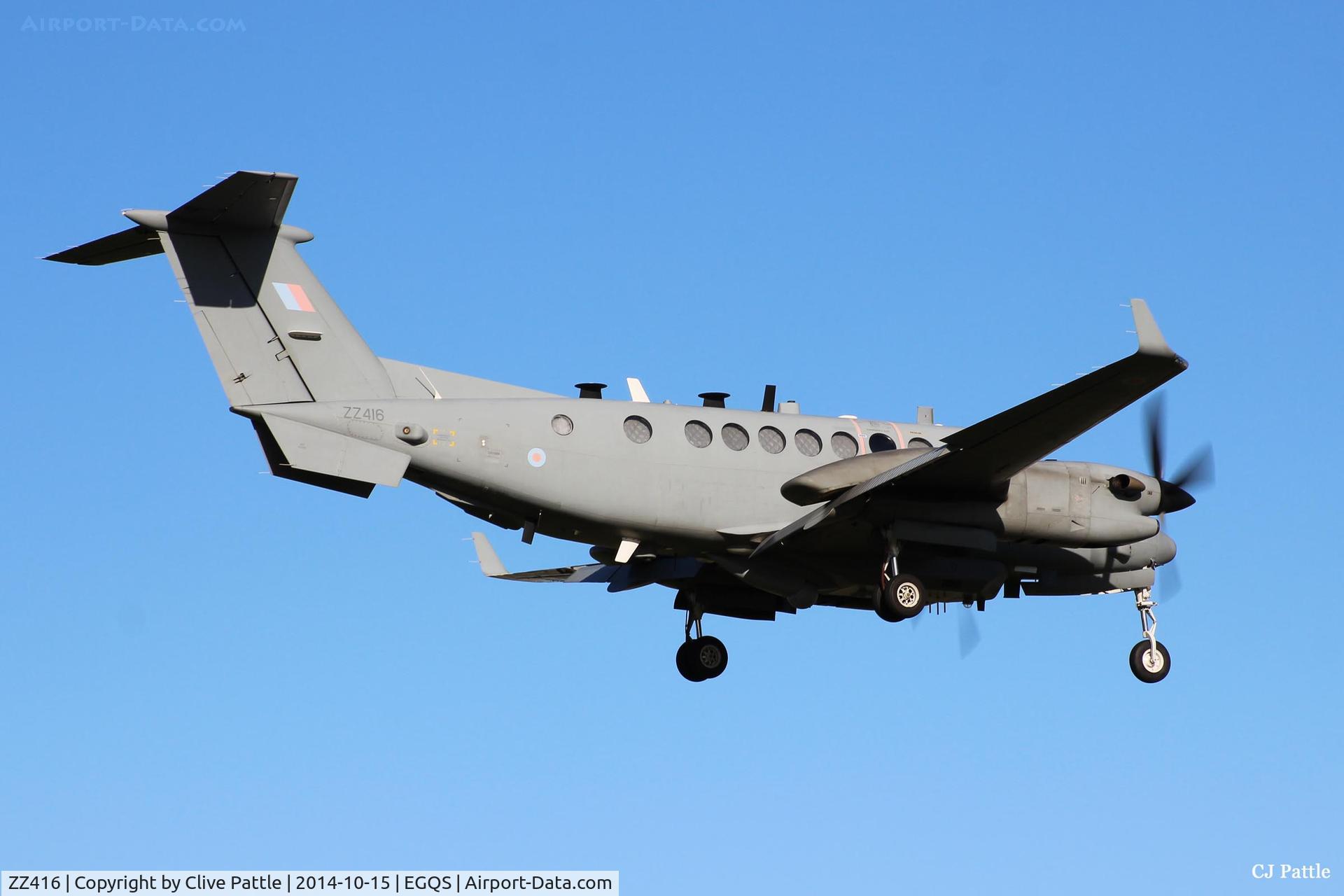 ZZ416, 2007 Beechcraft Shadow R.Mk1 (350CER) Super King Air C/N FM-14, A very welcome visitor from 14 Sqn at RAF Waddington seen in action at RAF Lossiemouth whilst participating in Exercise Joint Warrior 14-2