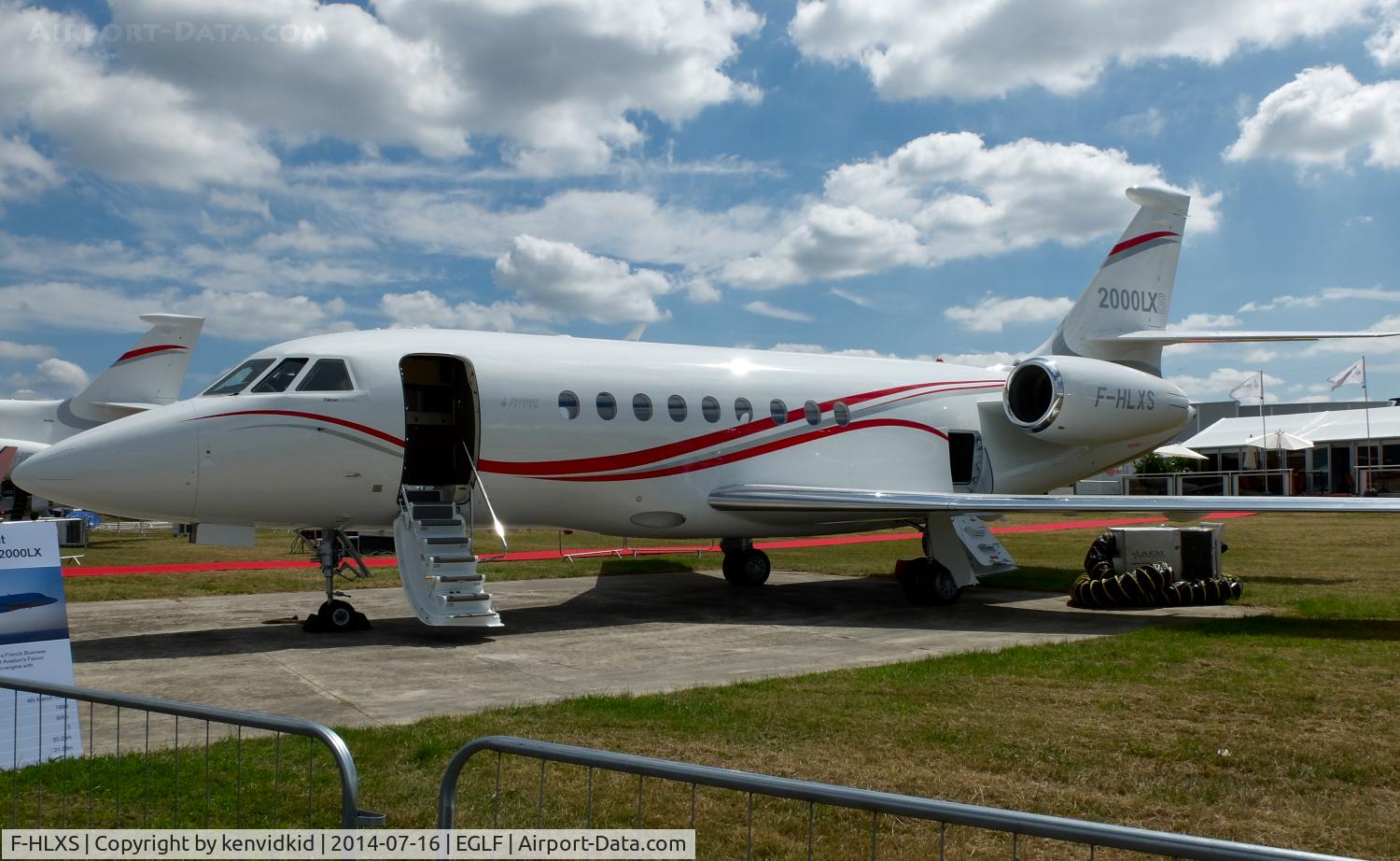 F-HLXS, 2014 Dassault Falcon 2000LXS C/N 269, On static display at FIA 2014.