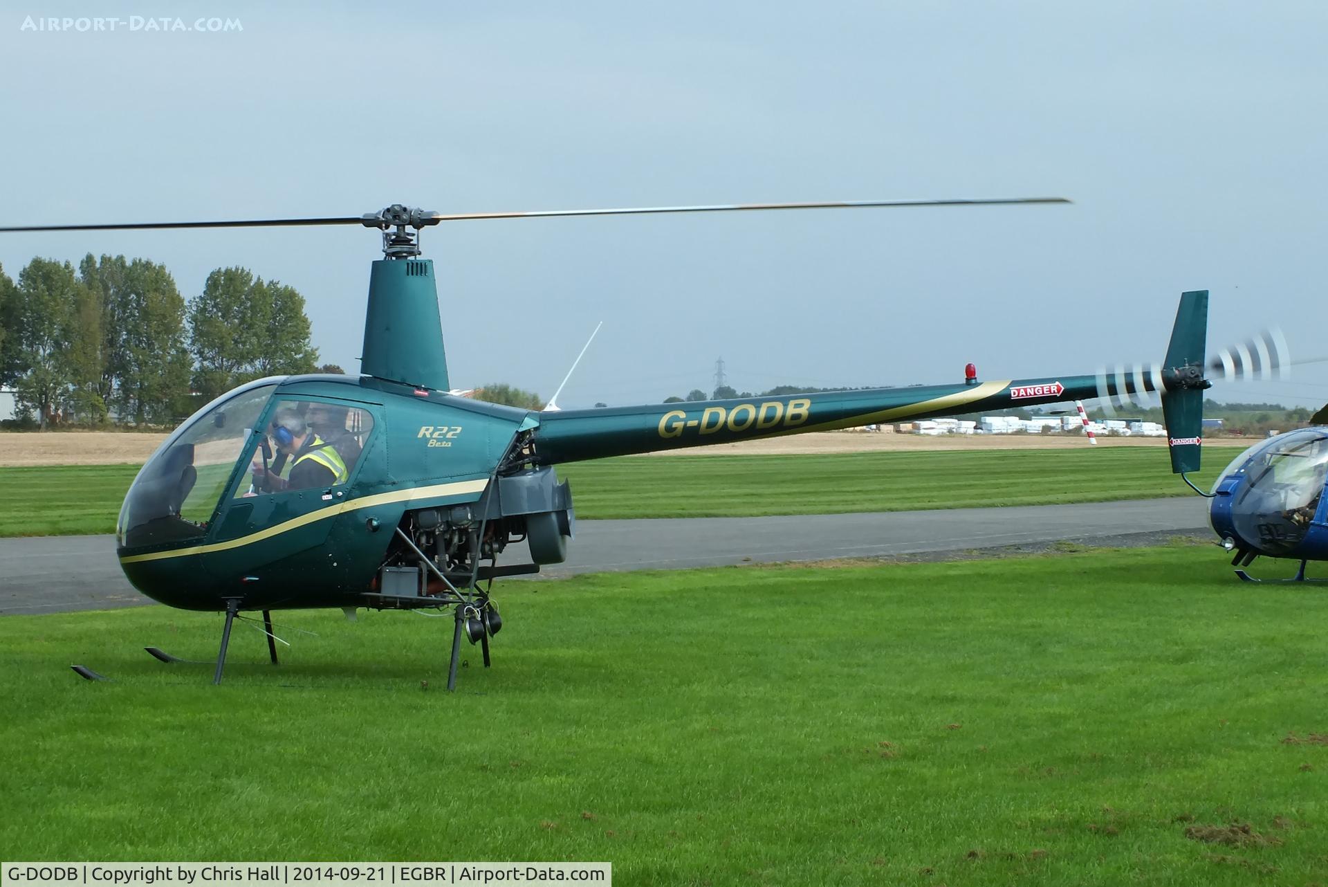 G-DODB, 1988 Robinson R22 Beta C/N 0911, at Breighton's Heli Fly-in, 2014