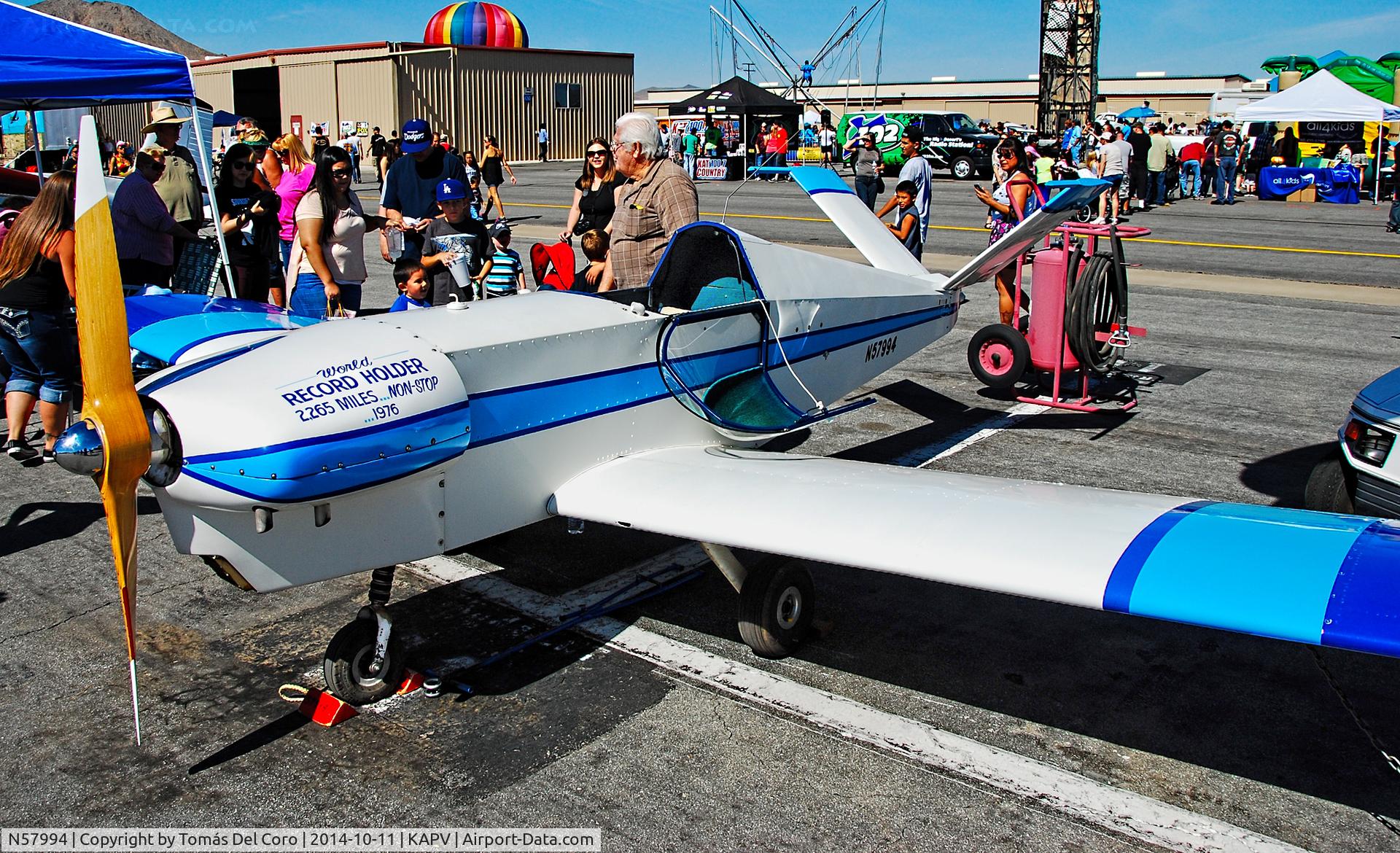 N57994, 1974 Davis DA-5 C/N 1, N57994  1974 Davis DA-5 C/N 1

Apple Valley Airport (APV) (KAPV)
California, USA
TDelCoro
Apple Valley Air Show 2014
October 11, 2014