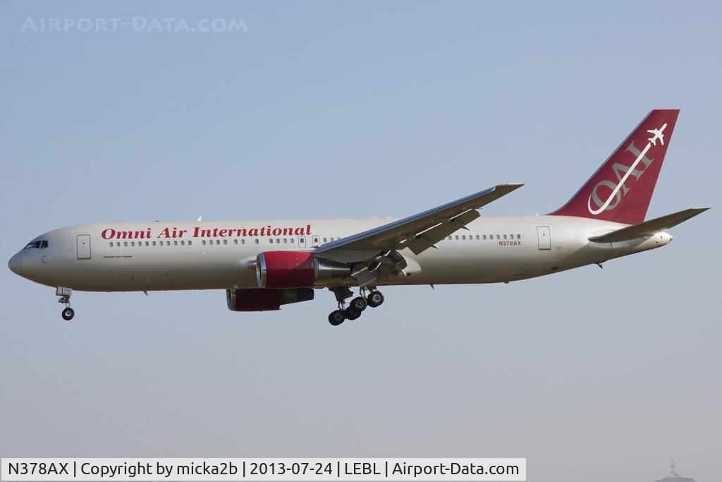 N378AX, 1996 Boeing 767-33A/ER C/N 28147, Landing