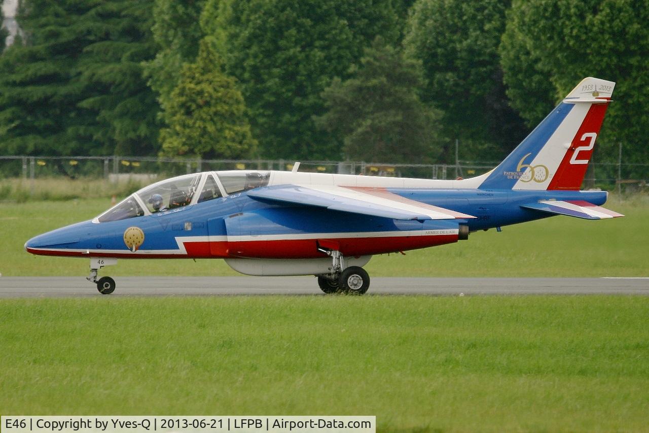 E46, Dassault-Dornier Alpha Jet E C/N E46, Dassault-Dornier Alpha Jet E (F-UHRF), Athos 02 of Patrouille De France 2013, Paris-Le Bourget (LFPB-LBG) Air Show 2013