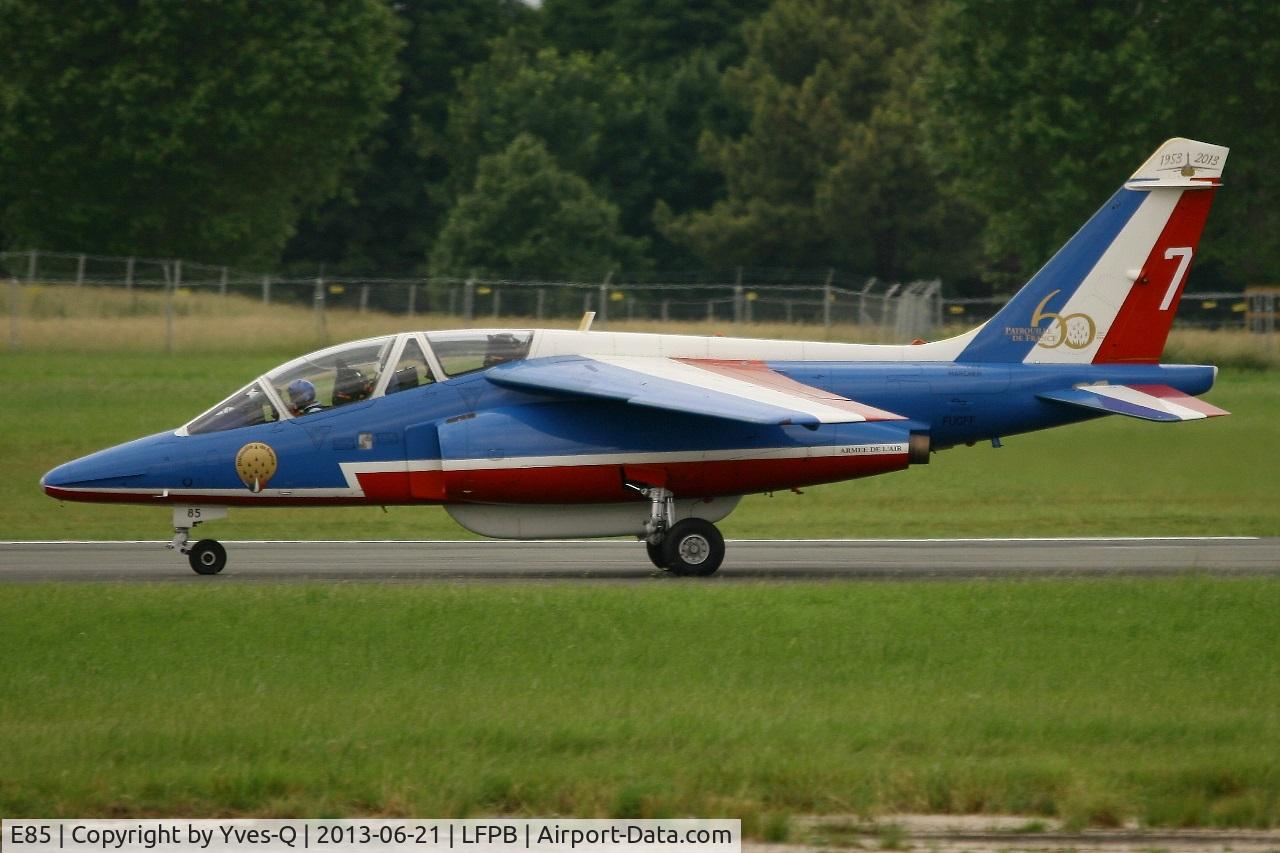 E85, Dassault-Dornier Alpha Jet E C/N E85, Dassault-Dornier Alpha Jet E (F-UGFF), Athos 07 of Patrouille De France 2013, Paris-Le Bourget (LFPB-LBG) Air Show 2013