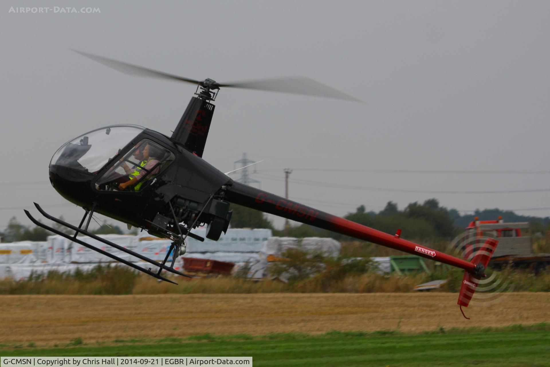 G-CMSN, 1991 Robinson R22 Beta C/N 1669, at Breighton's Heli Fly-in, 2014