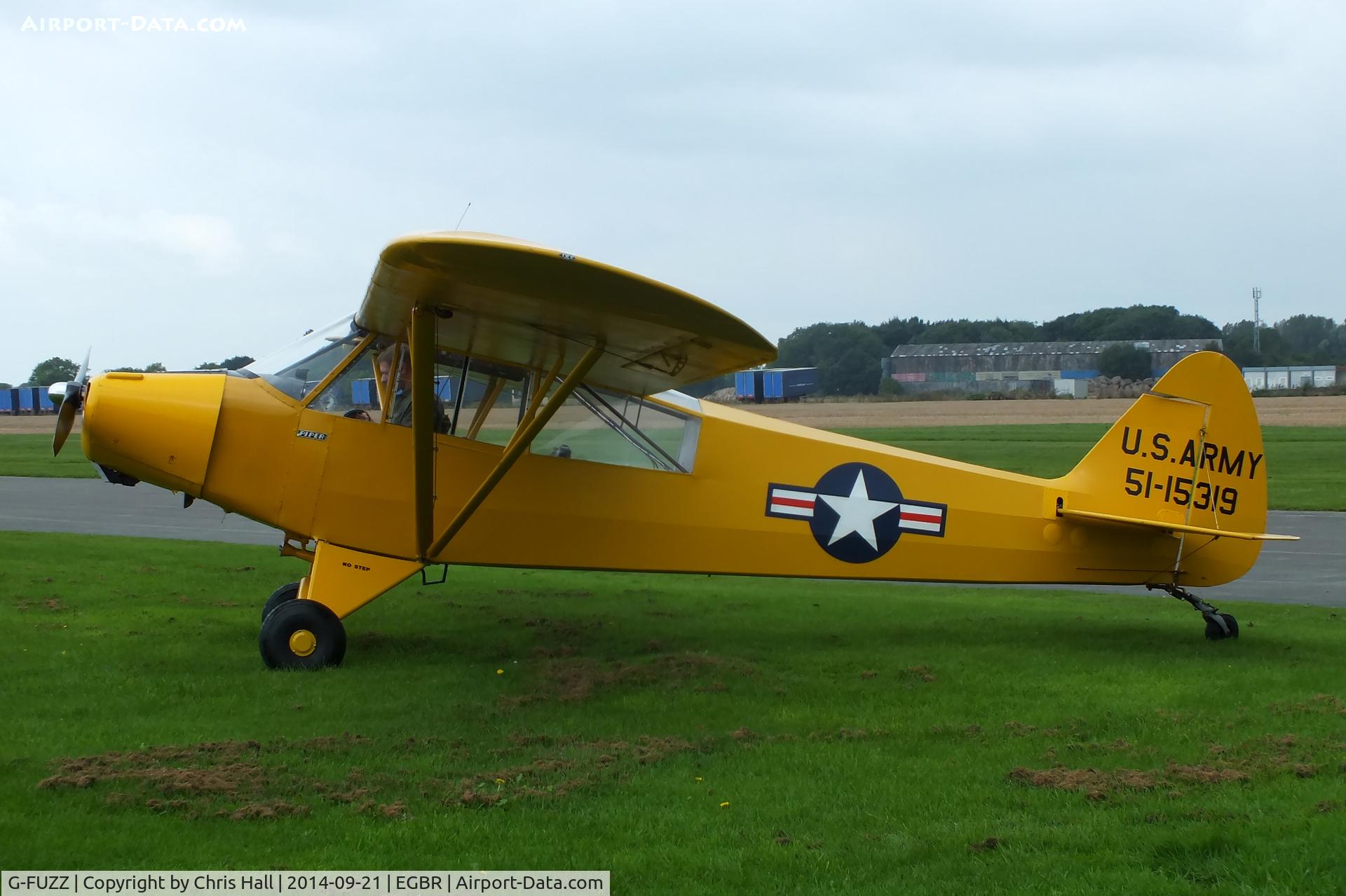 G-FUZZ, 1951 Piper L-18C Super Cub (PA-18-95) C/N 18-1016, at Breighton's Heli Fly-in, 2014